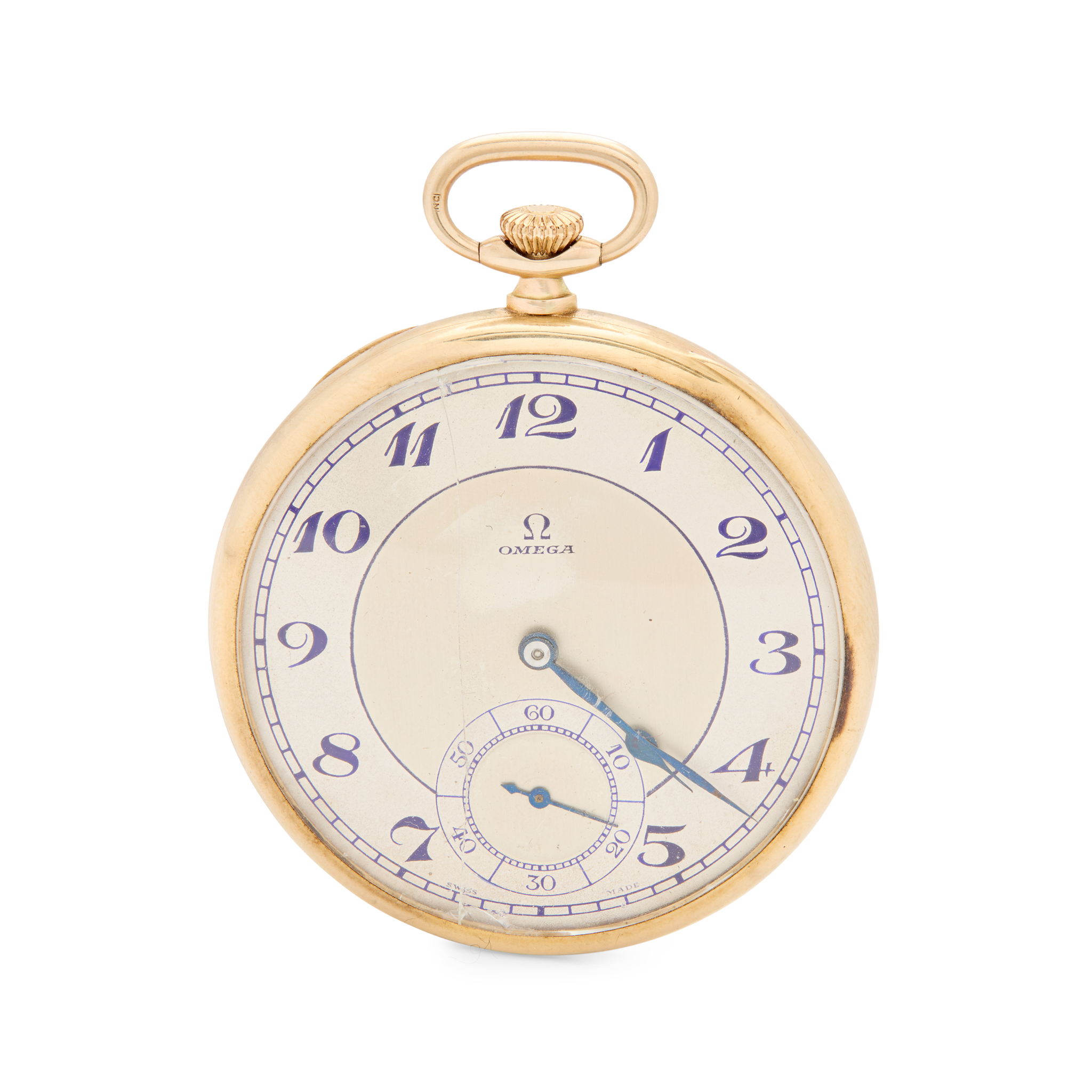 Omega. A 9k gold open face pocket watch