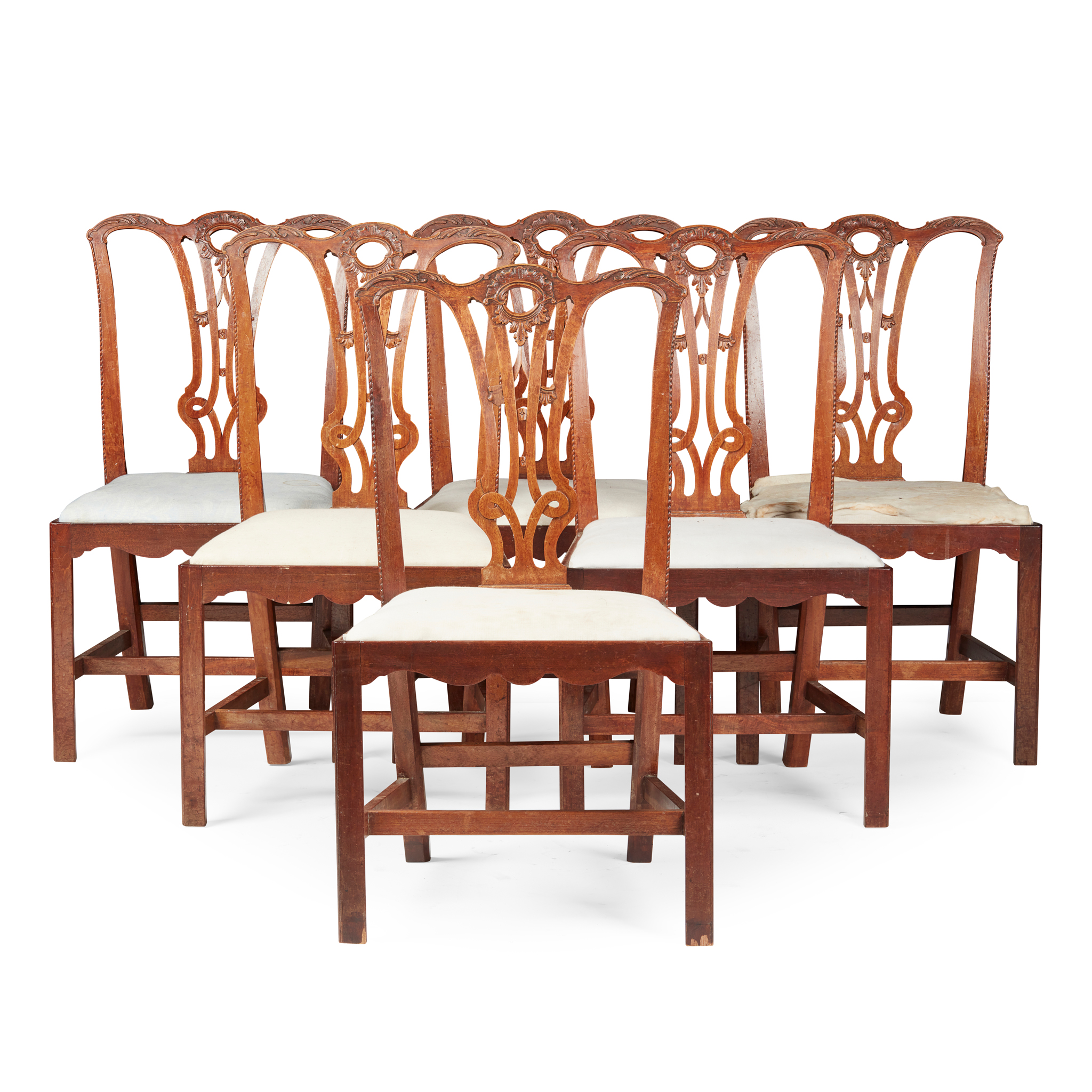 SET OF EIGHT GEORGE III MAHOGANY DINING CHAIRS
