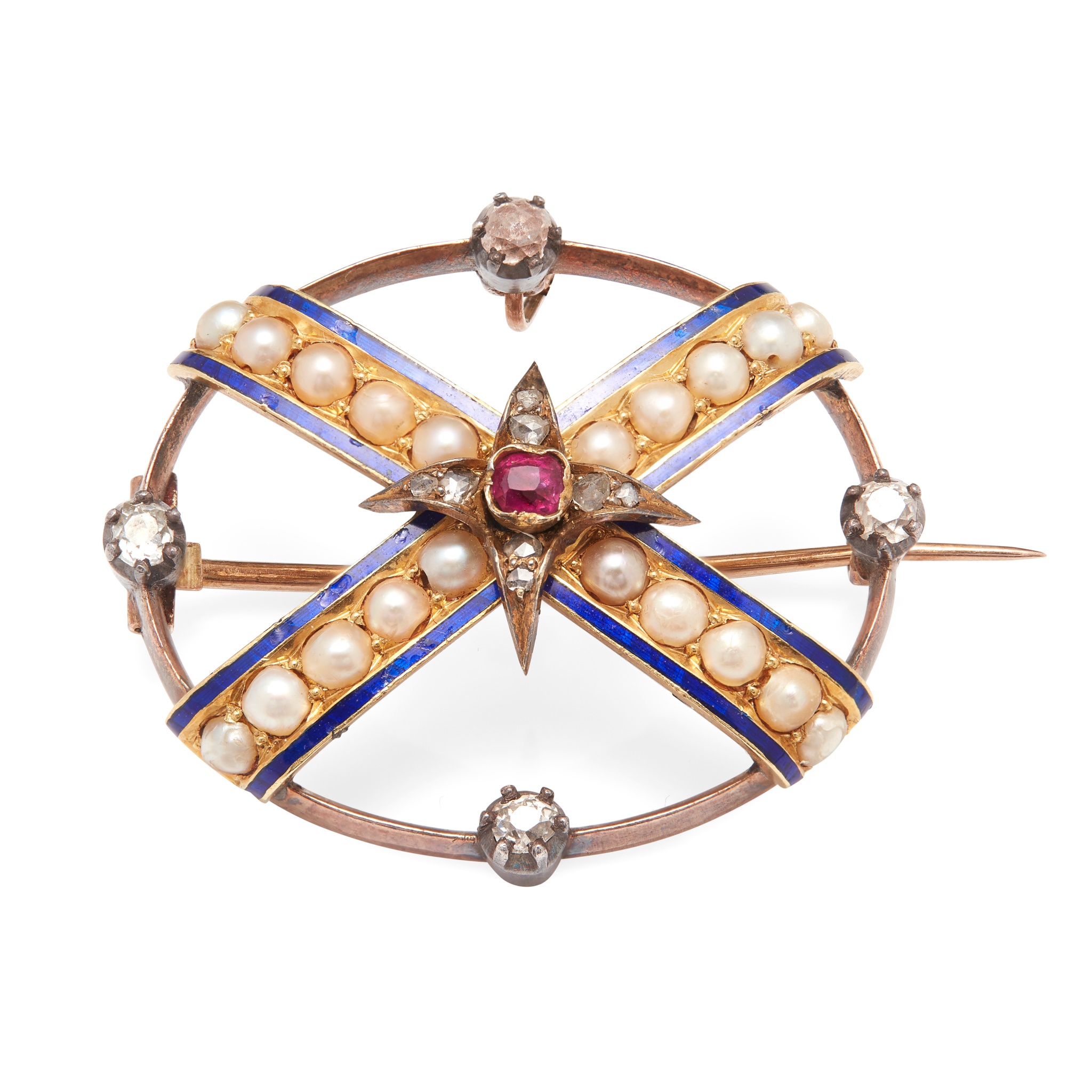 A multi-gem set brooch