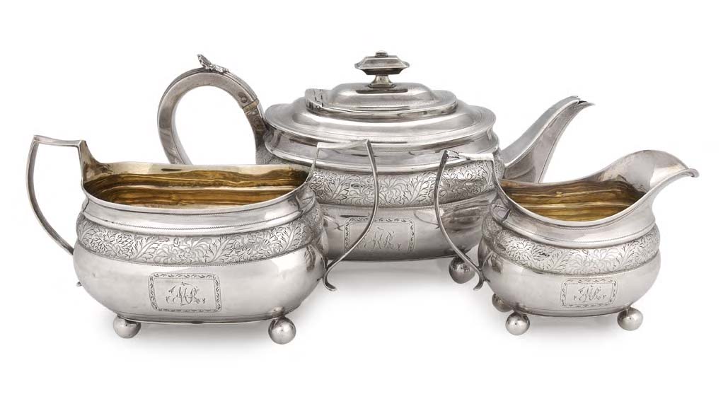 A George III three-piece tea service,