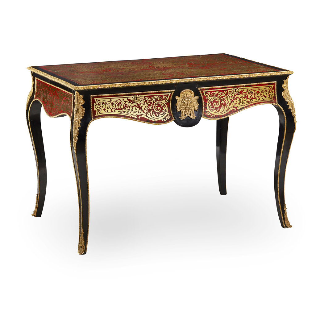 BOULLE MARQUETRY AND EBONISED CENTRE TABLE