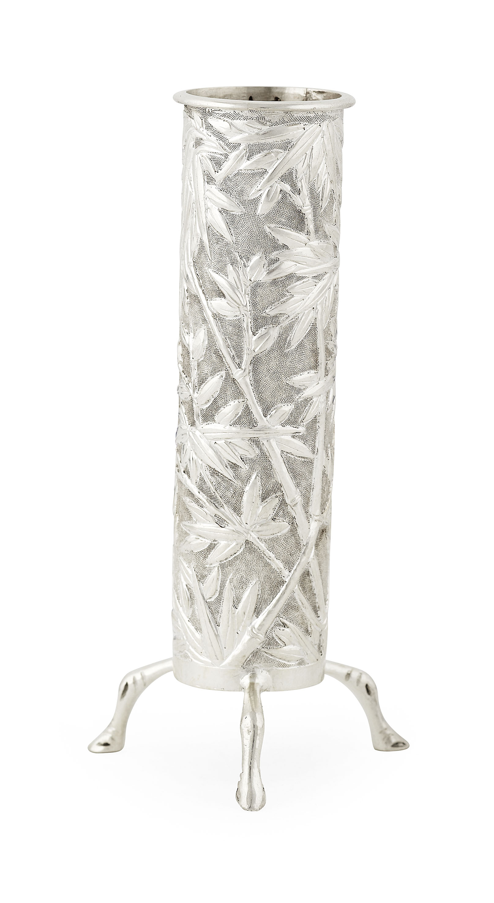 CHINESE EXPORT SILVER SPILL VASE