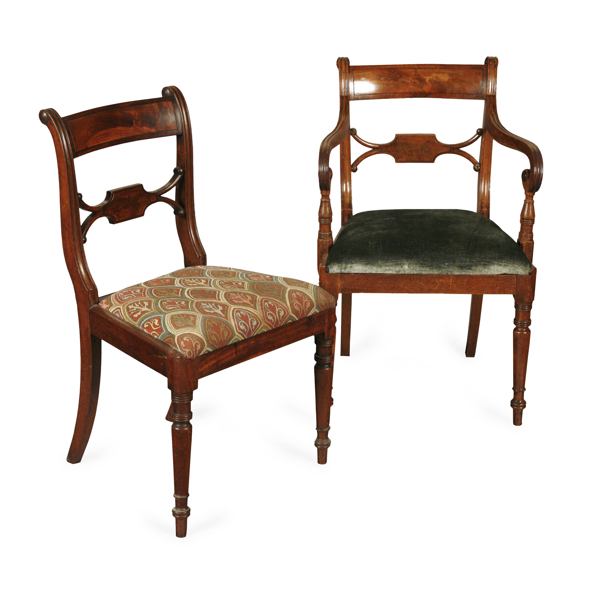SET OF REGENCY STYLE TABLET BACK DINING CHAIRS