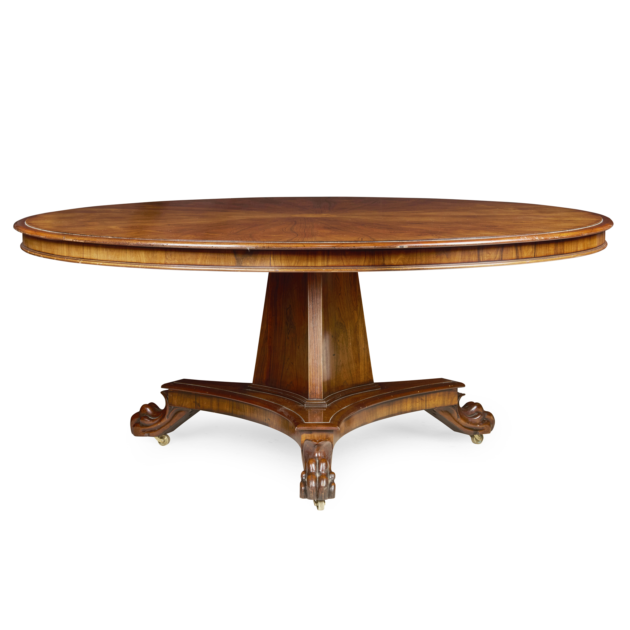 LARGE REGENCY STYLE CIRCULAR DINING TABLE