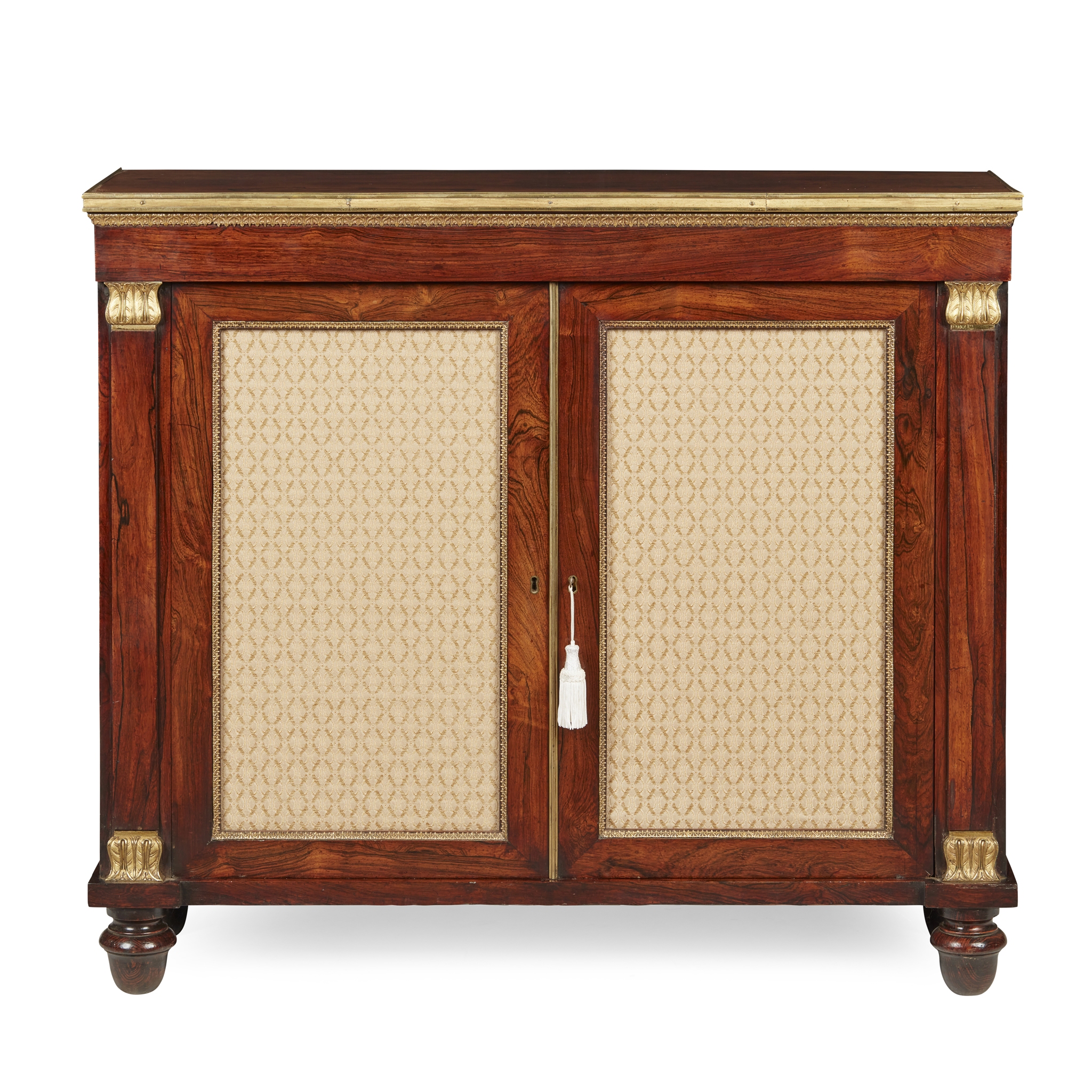 REGENCY ROSEWOOD AND GILT METAL MOUNTED SIDE CABINET