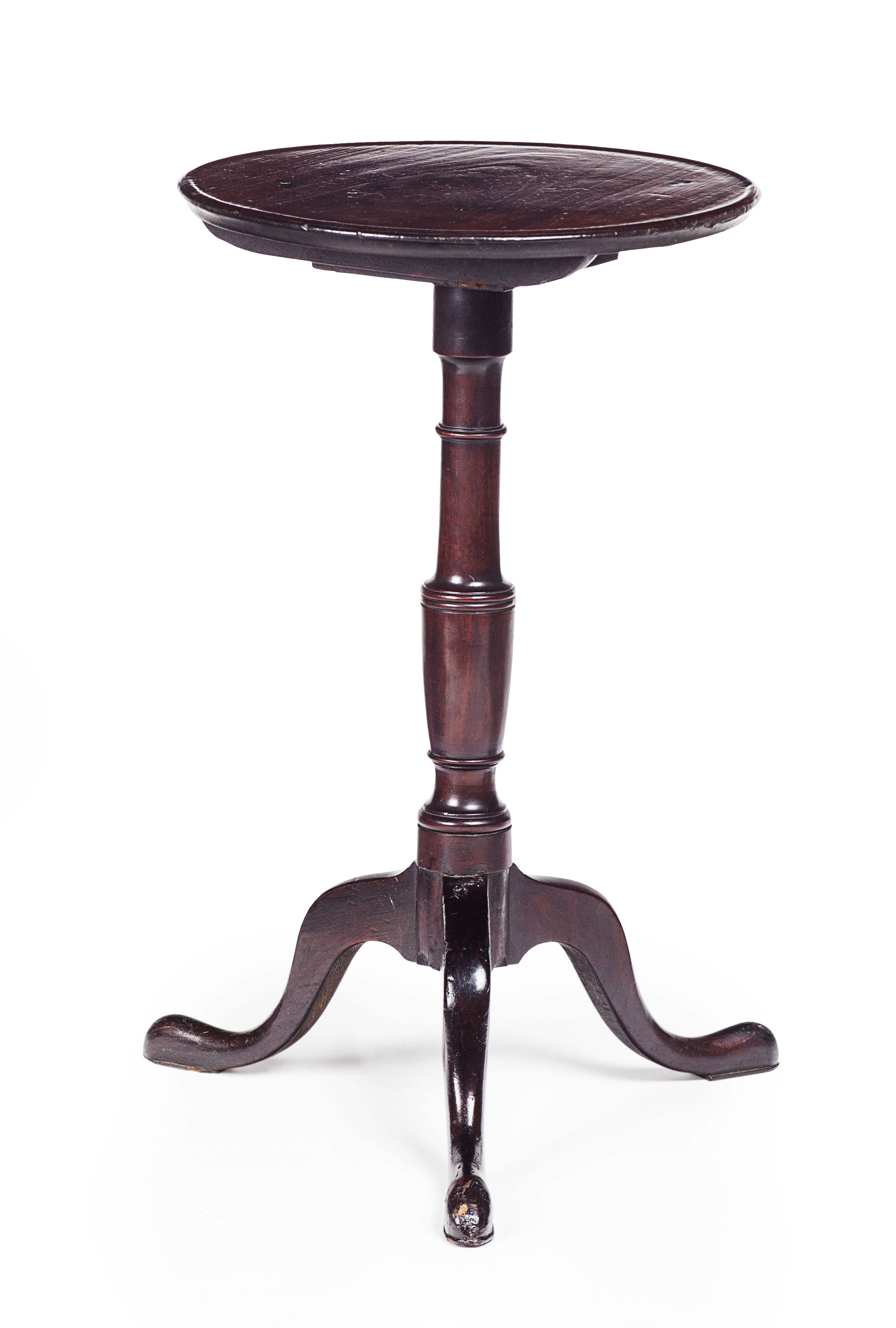 GEORGE II MAHOGANY TILT TOP WINE TABLE
