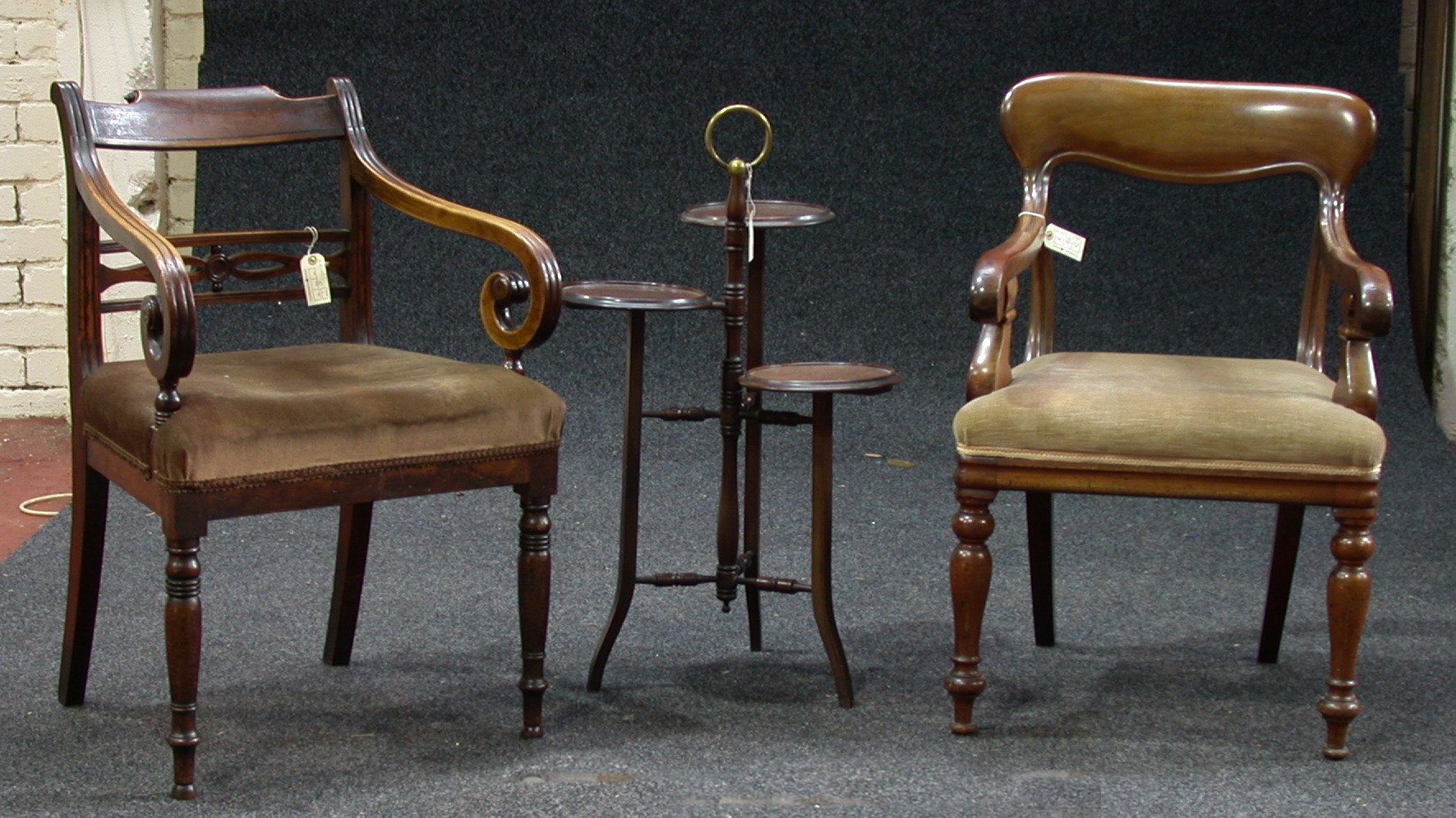 A Regency carver armchair,