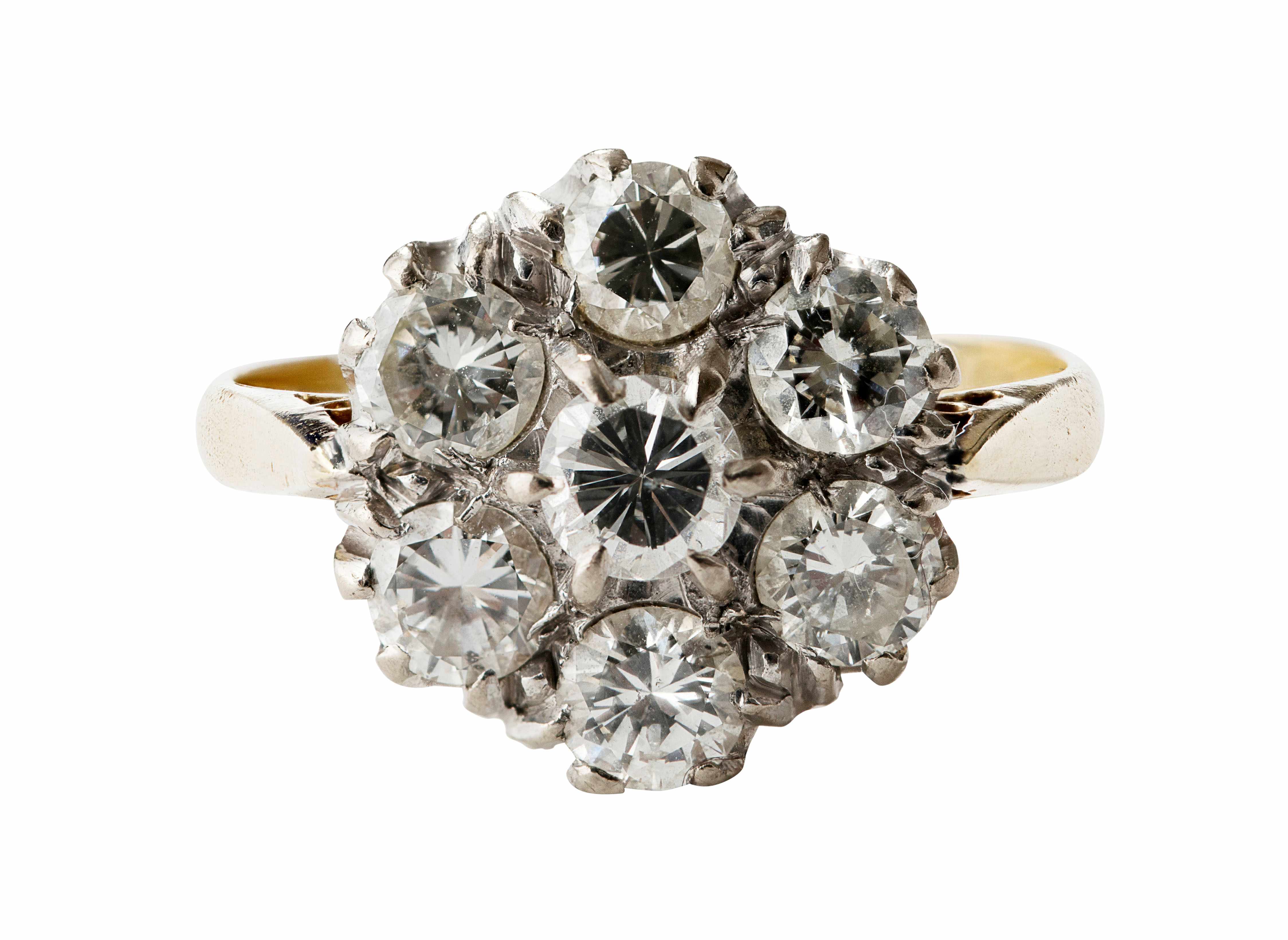 A diamond set cluster ring