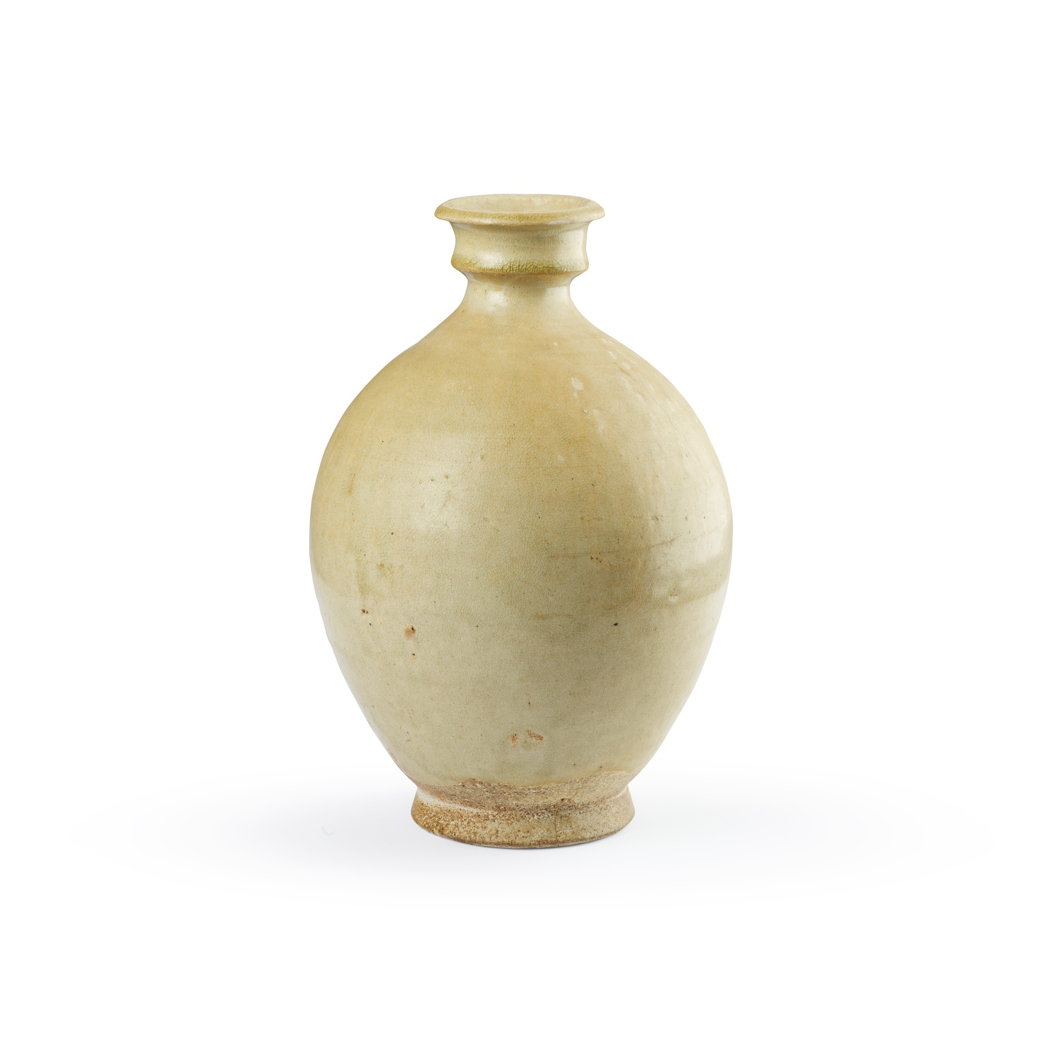 STRAW-GLAZED BOTTLE VASE