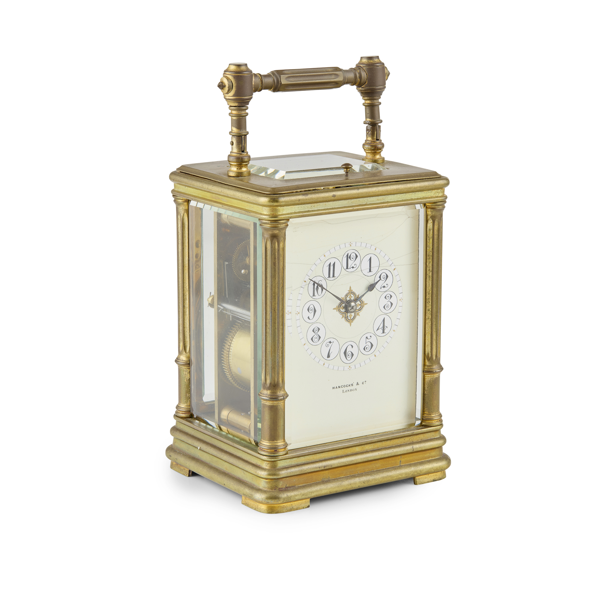 FRENCH BRASS REPEATING CARRIAGE CLOCK