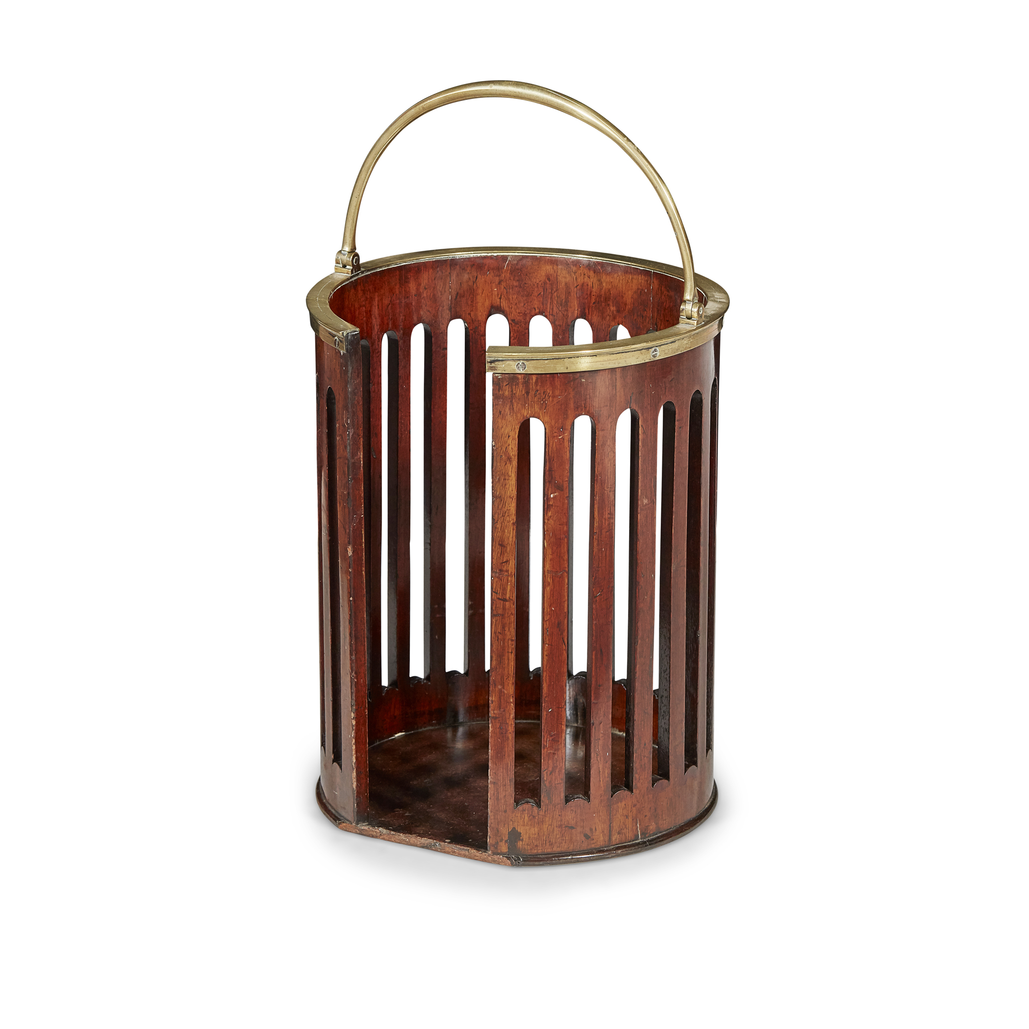 GEORGE III MAHOGANY BRASS MOUNTED PLATE BUCKET