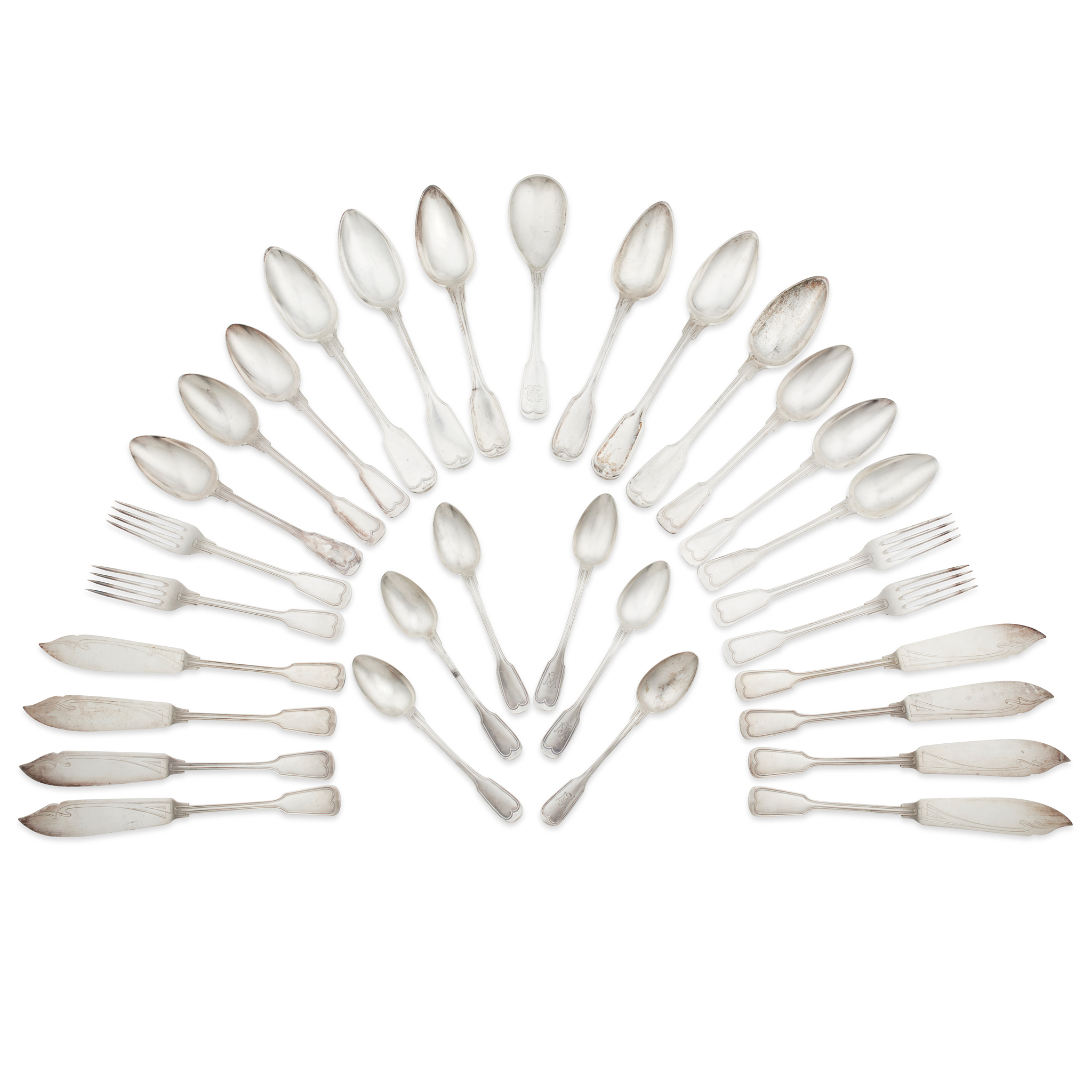 A COLLECTION OF LATE 19TH CENTURY CONTINENTAL FLATWARE AND PLATED FLATWARE