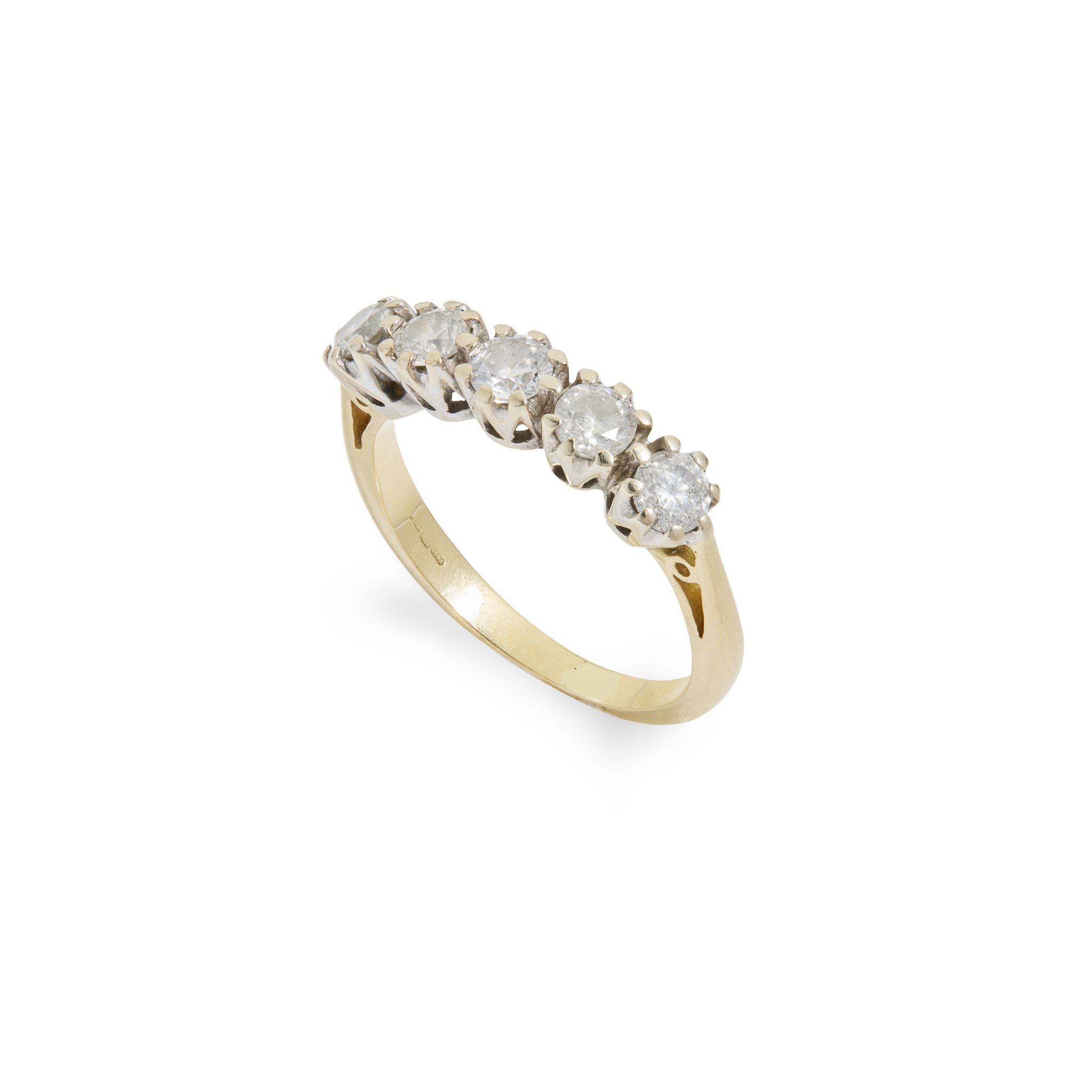 An 18ct gold diamond five-stone ring