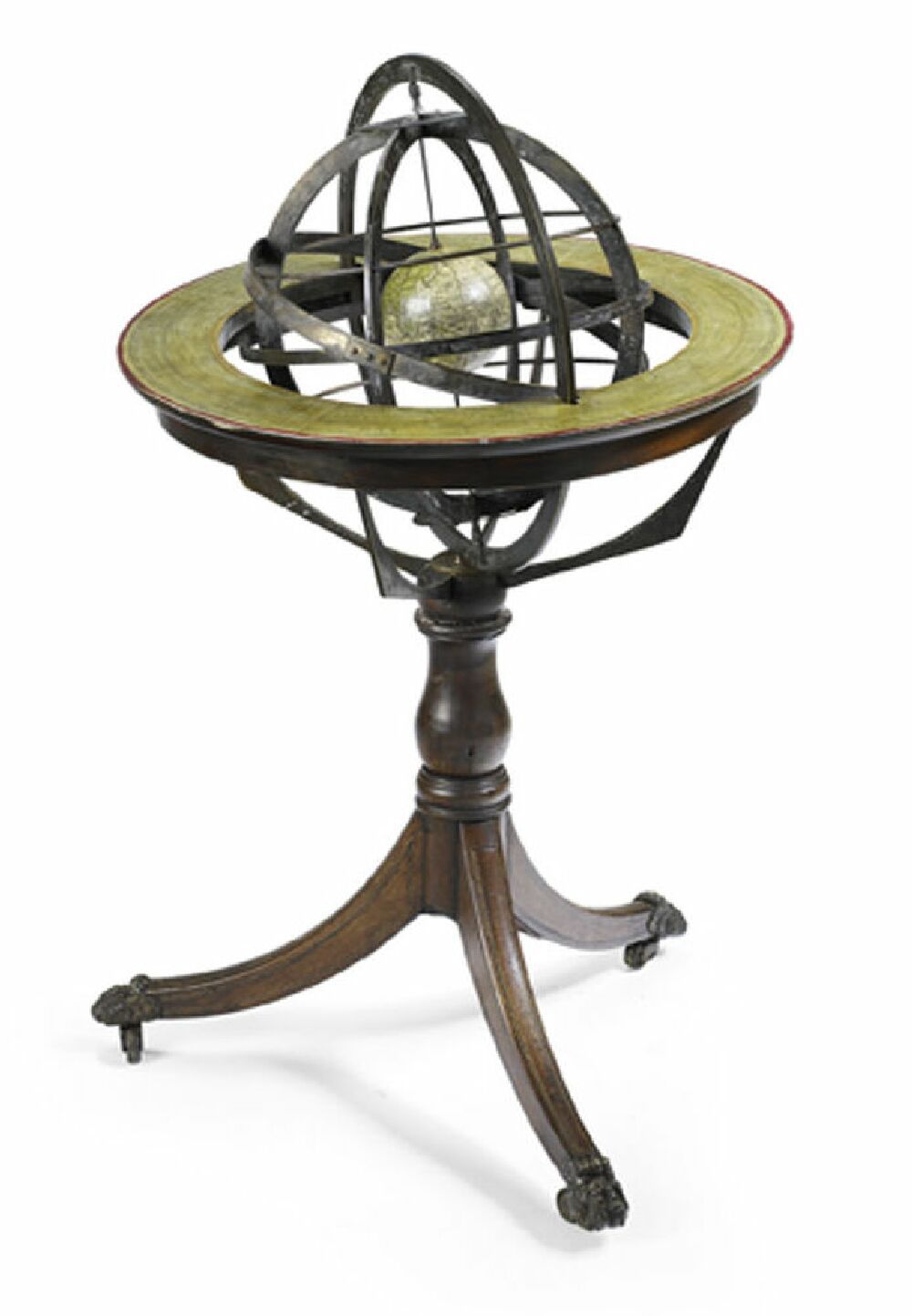 A mahogany and brass Armillary library sphere