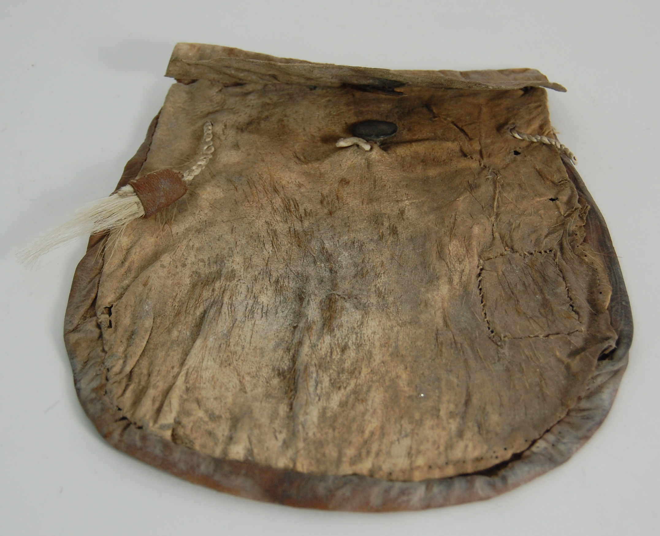 An 18th century leather and hide sporran