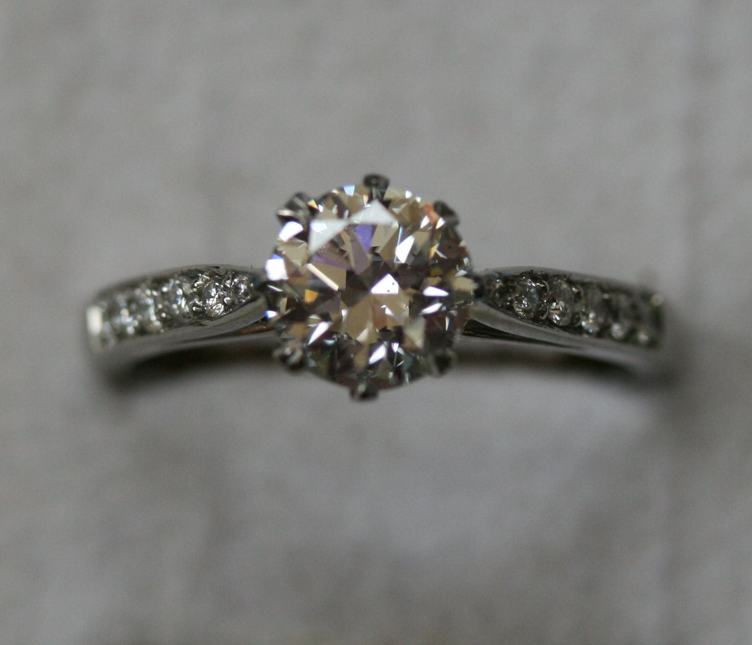 A contemporary diamond set ring