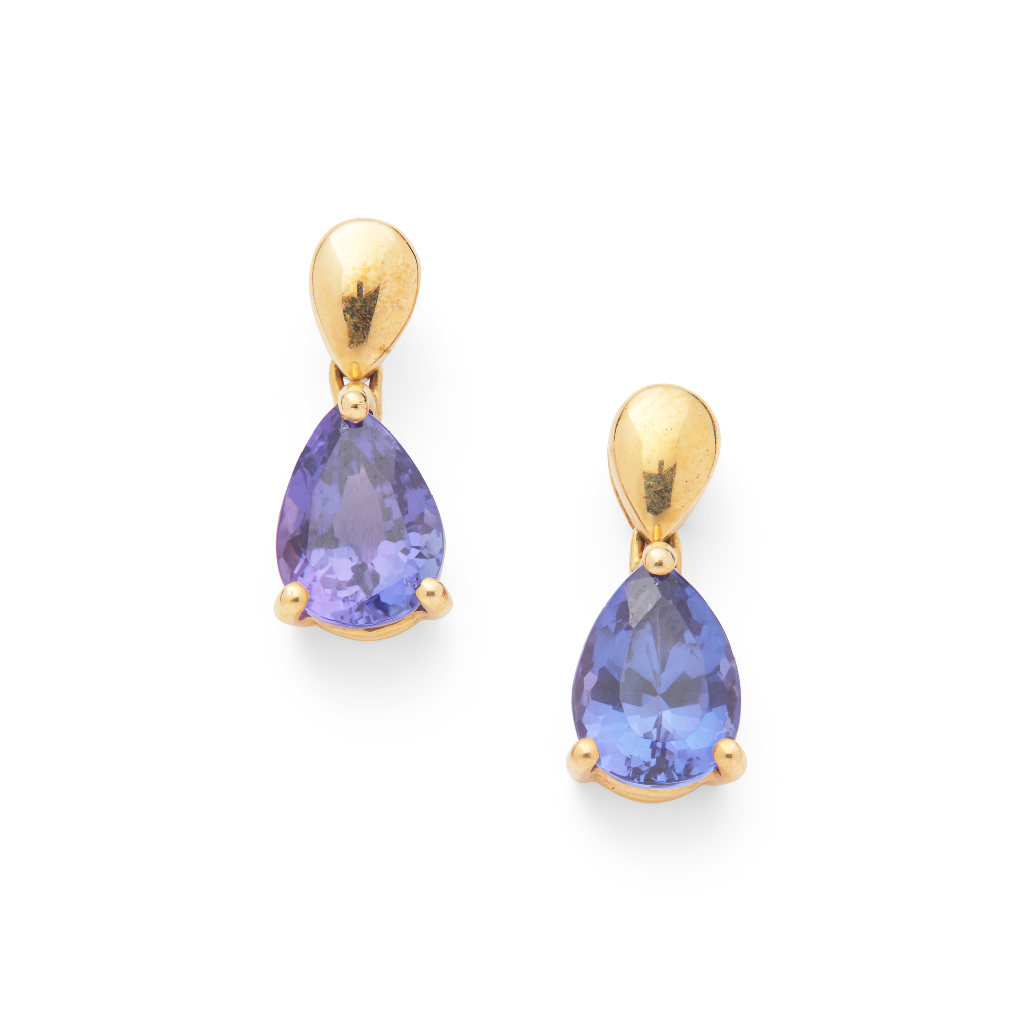 A pair of Tanzanite drop earrings
