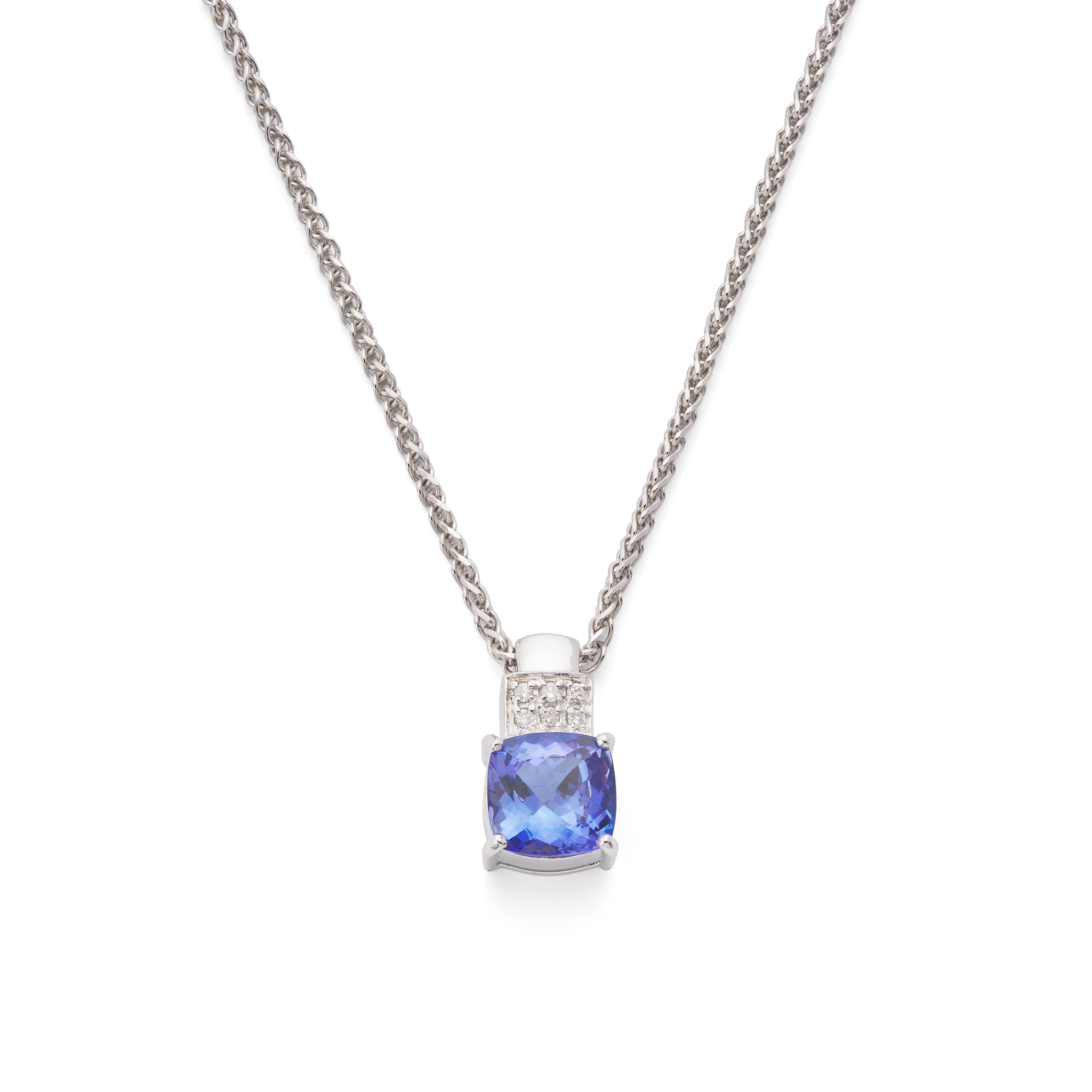 A Tanzanite and diamond pendant