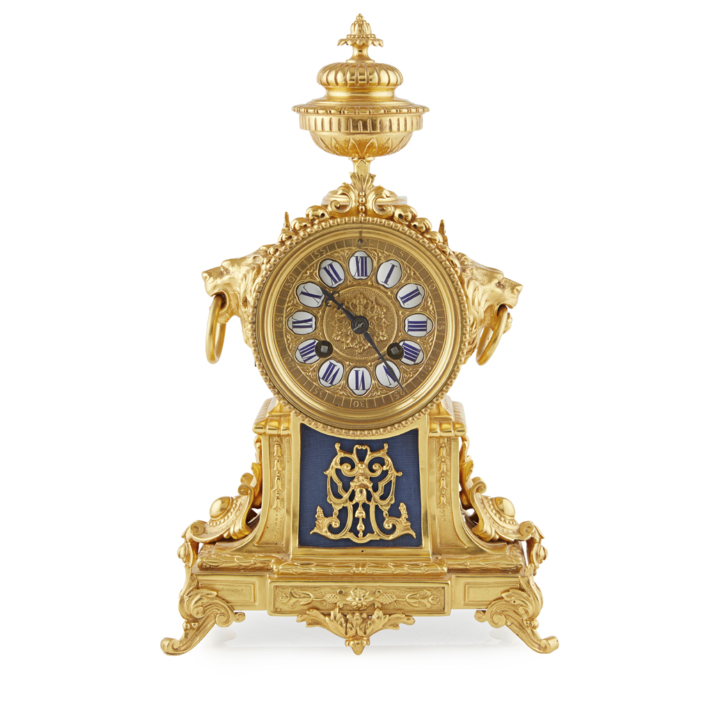 FRENCH GILT BRONZE MANTEL CLOCK