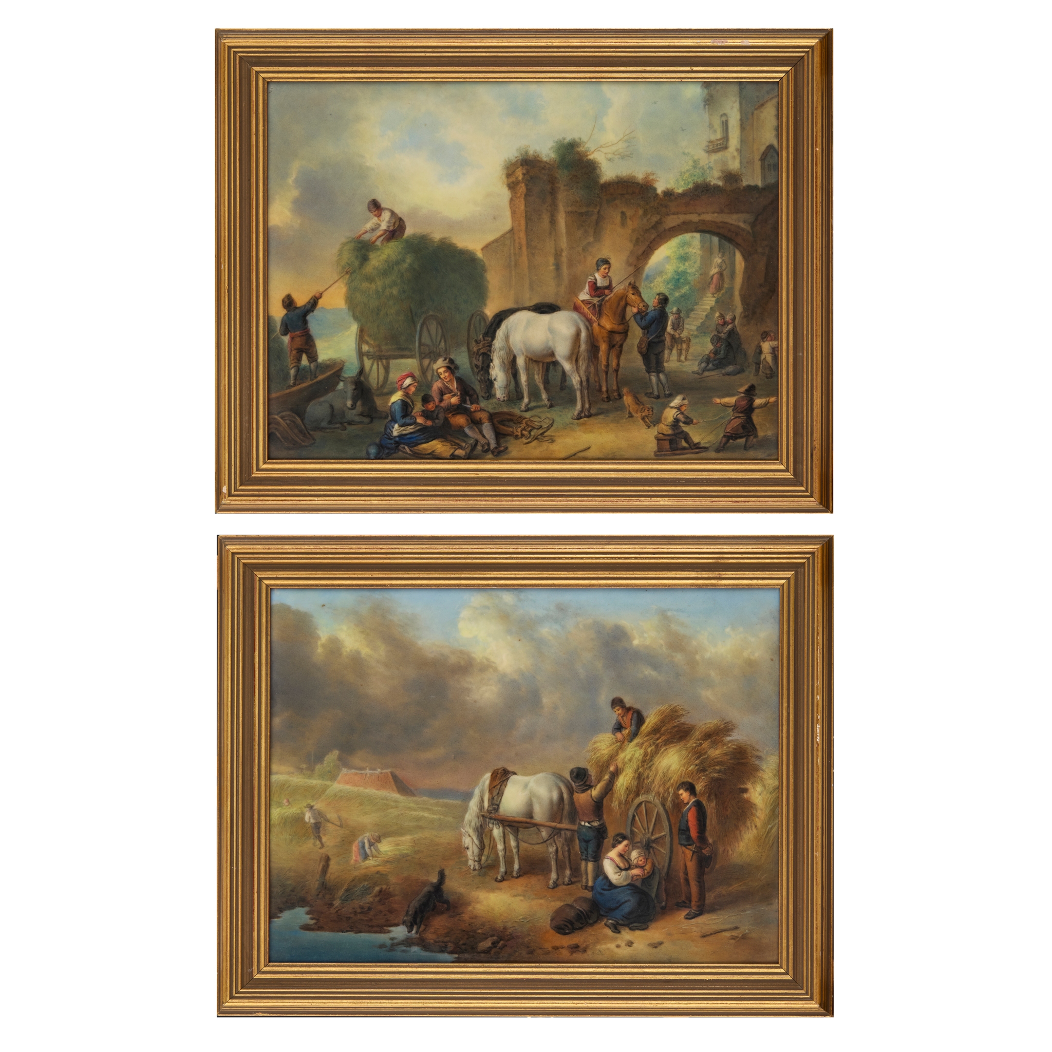 PAIR OF PAINTED FRENCH PORCELAIN PLAQUES