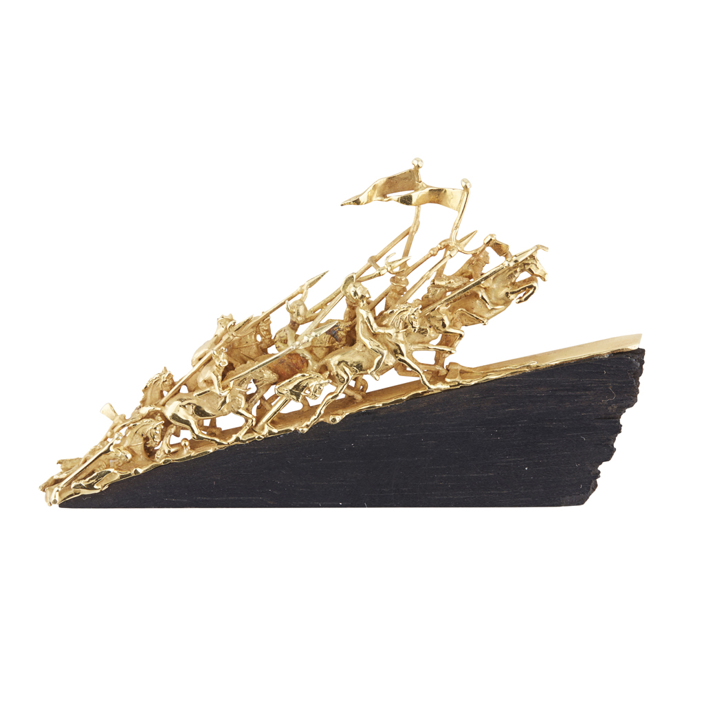 A contemporary sculptural brooch