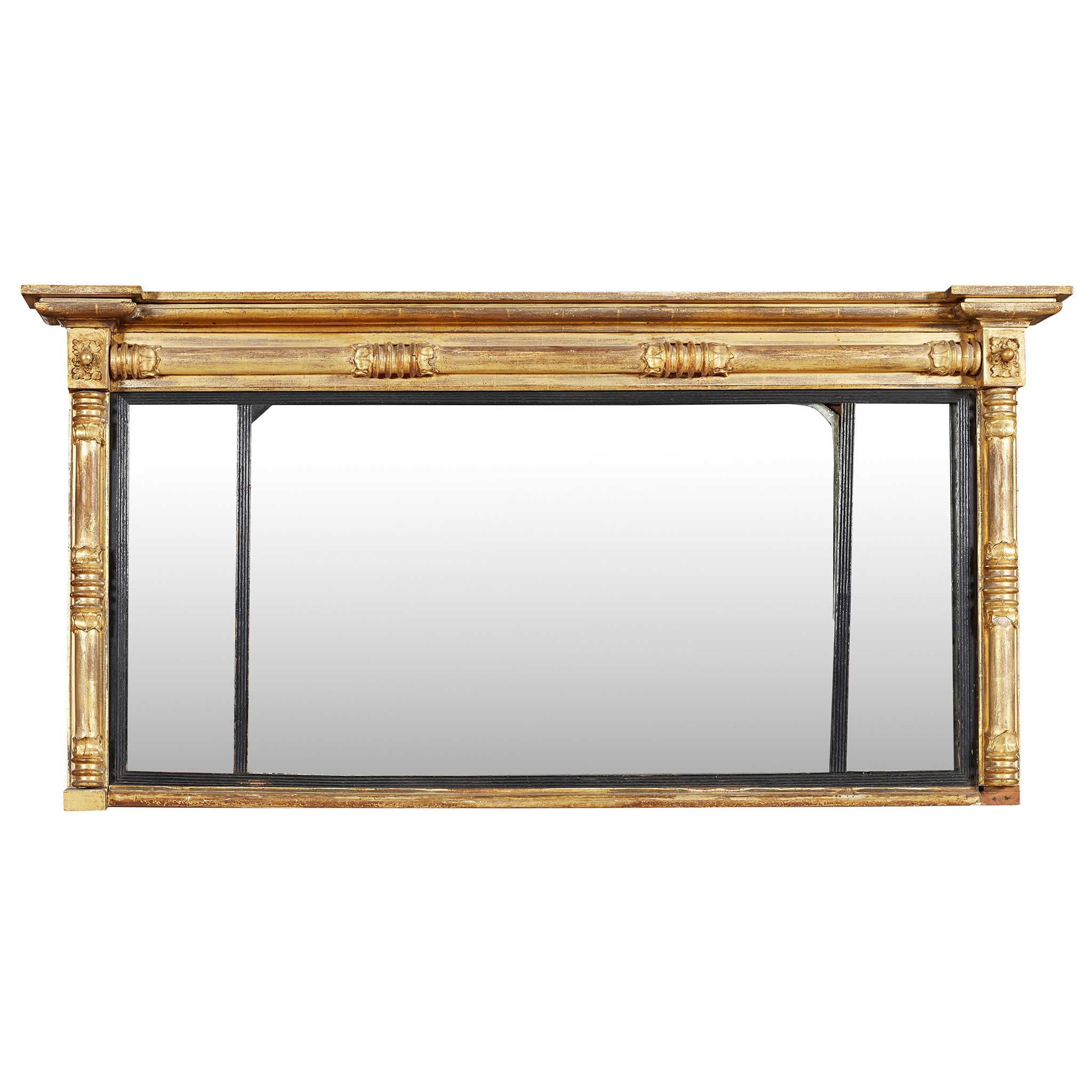 REGENCY GILTWOOD OVERMANTEL TRIPTYCH MIRROR