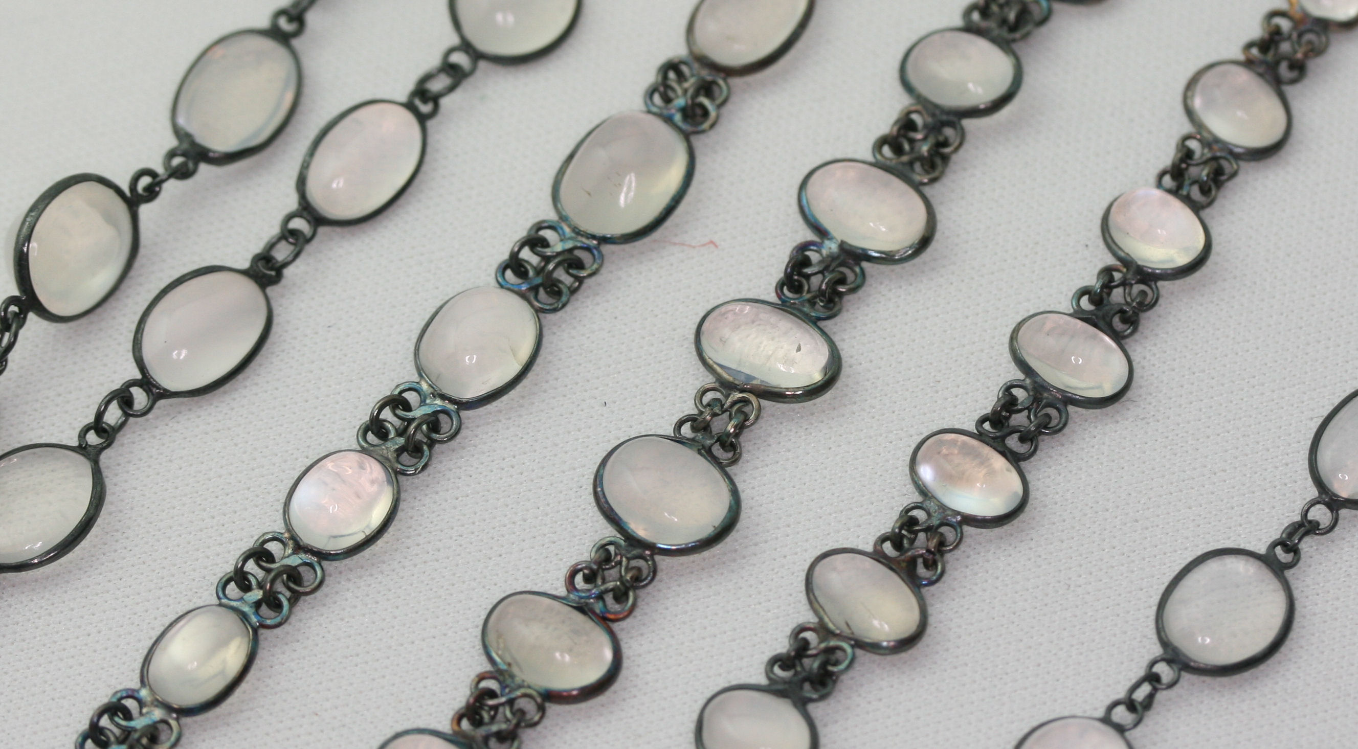 A collection of moonstone set jewellery