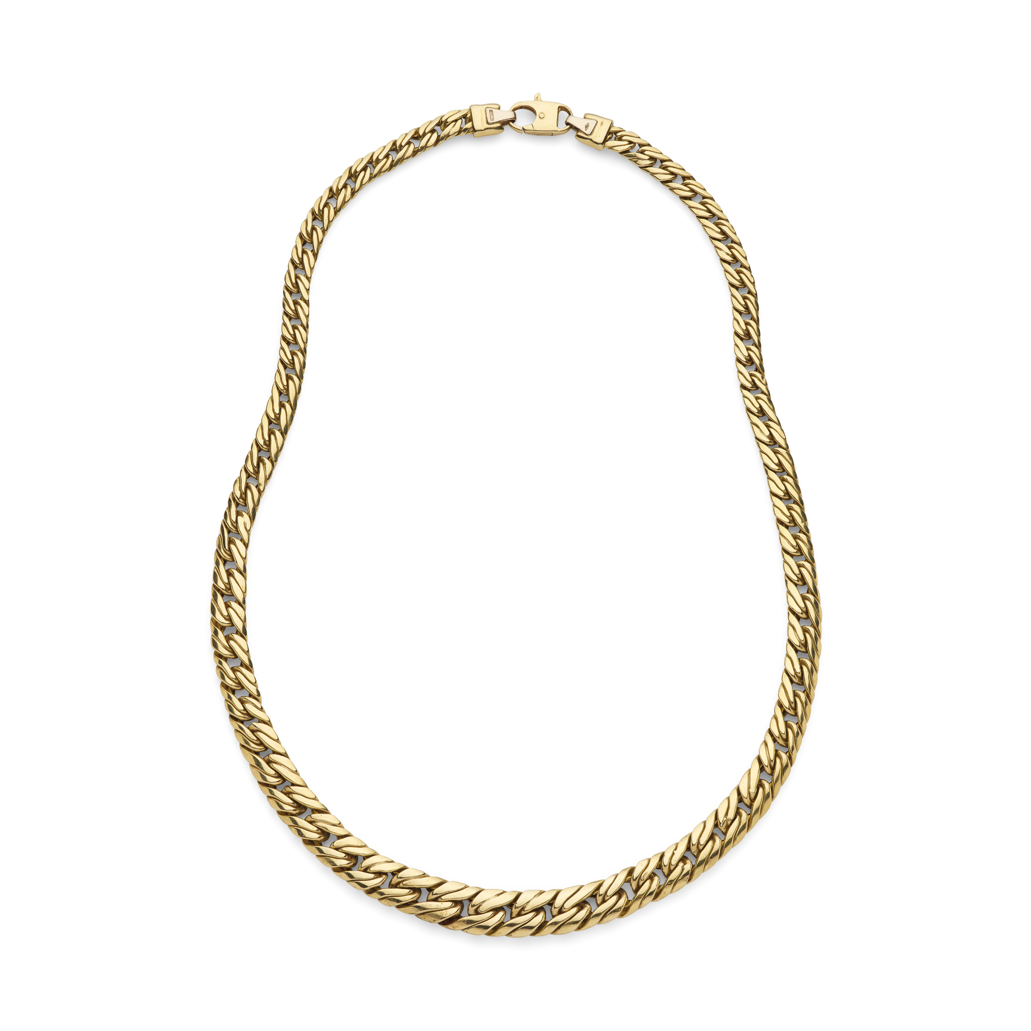 A flattened curb-link necklace