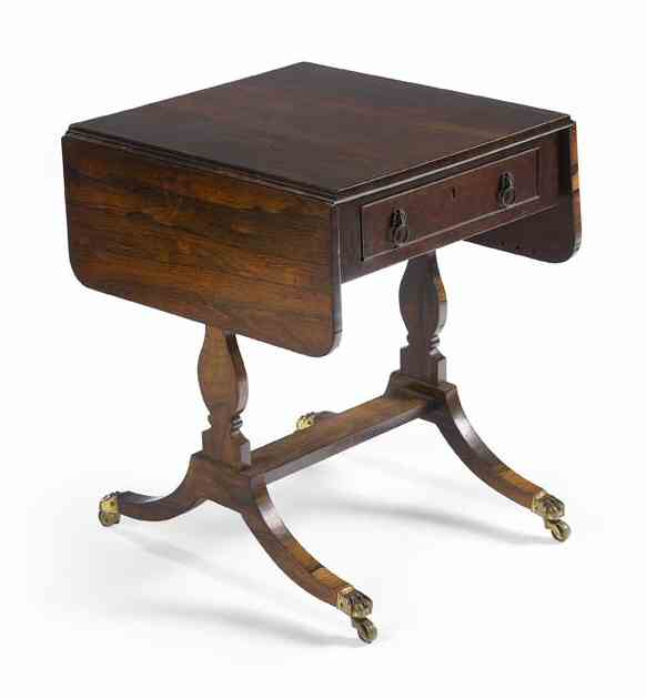 A 19th century rosewood miniature sofa table