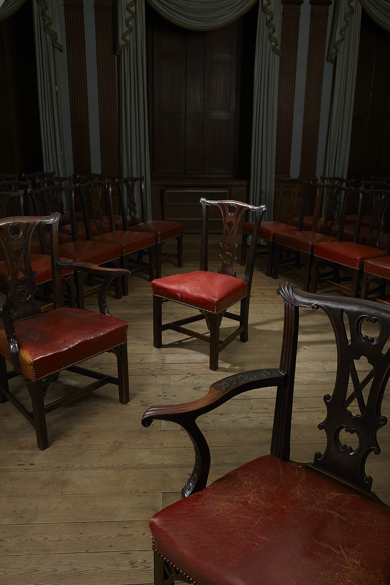 SET OF TWENTY SIX IRISH MAHOGANY DINING CHAIRS