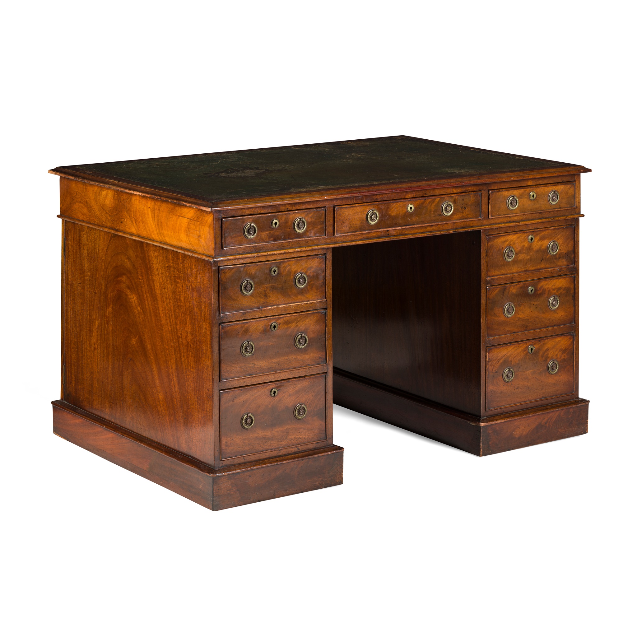 LATE GEORGIAN MAHOGANY PEDESTAL DESK