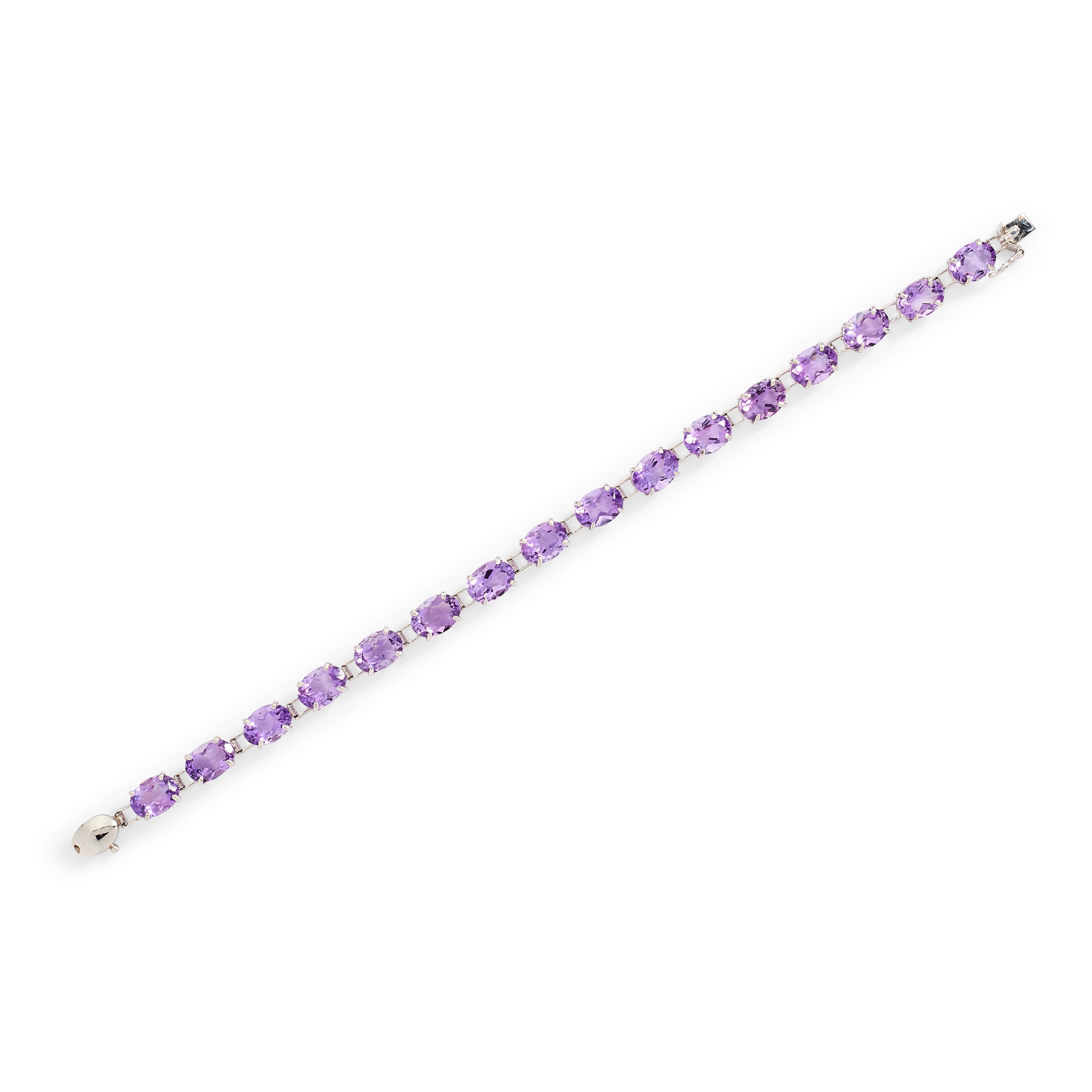 A 14ct gold amethyst bracelet