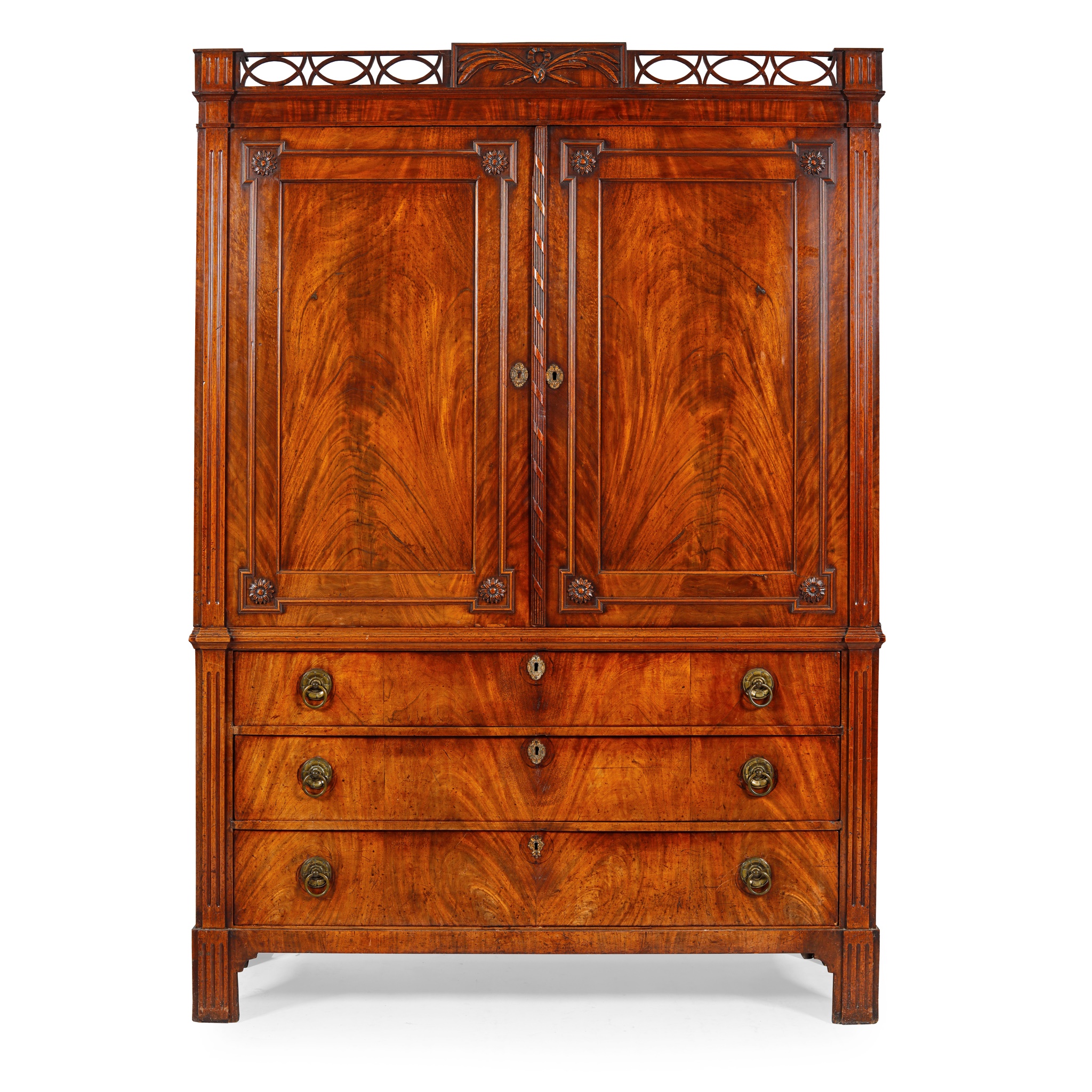 LARGE MAHOGANY PRESS CUPBOARD