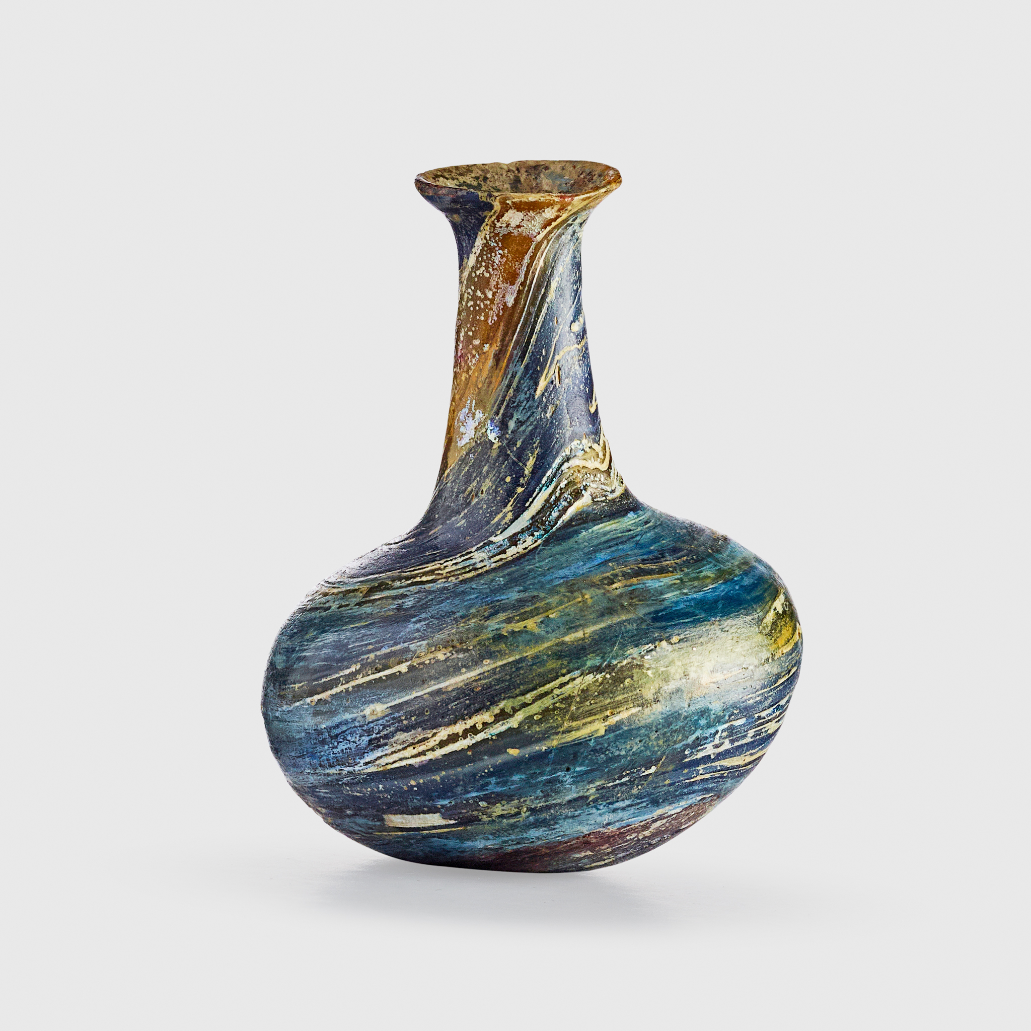 ROMAN MARBLED GLASS MINIATURE FLASK