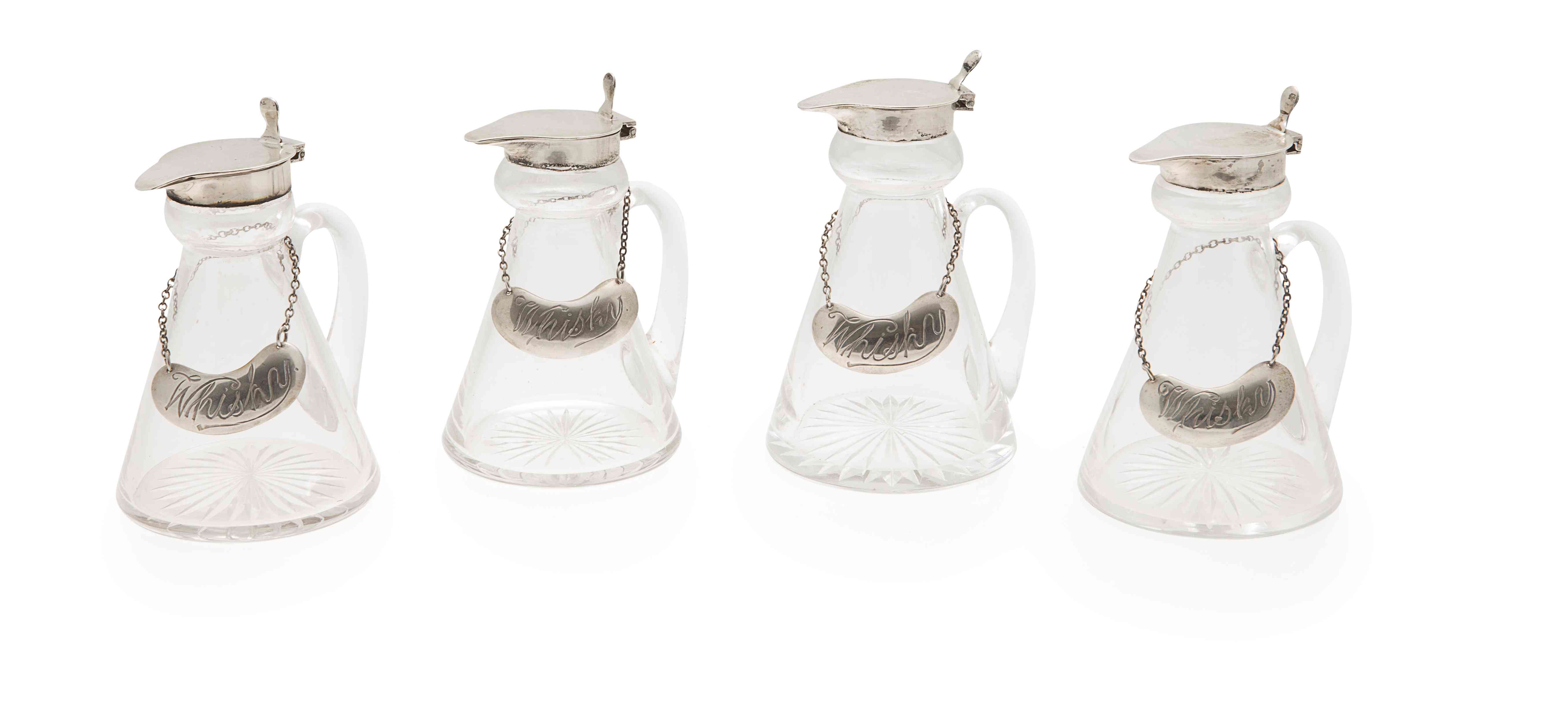A set of four silver mounted noggins