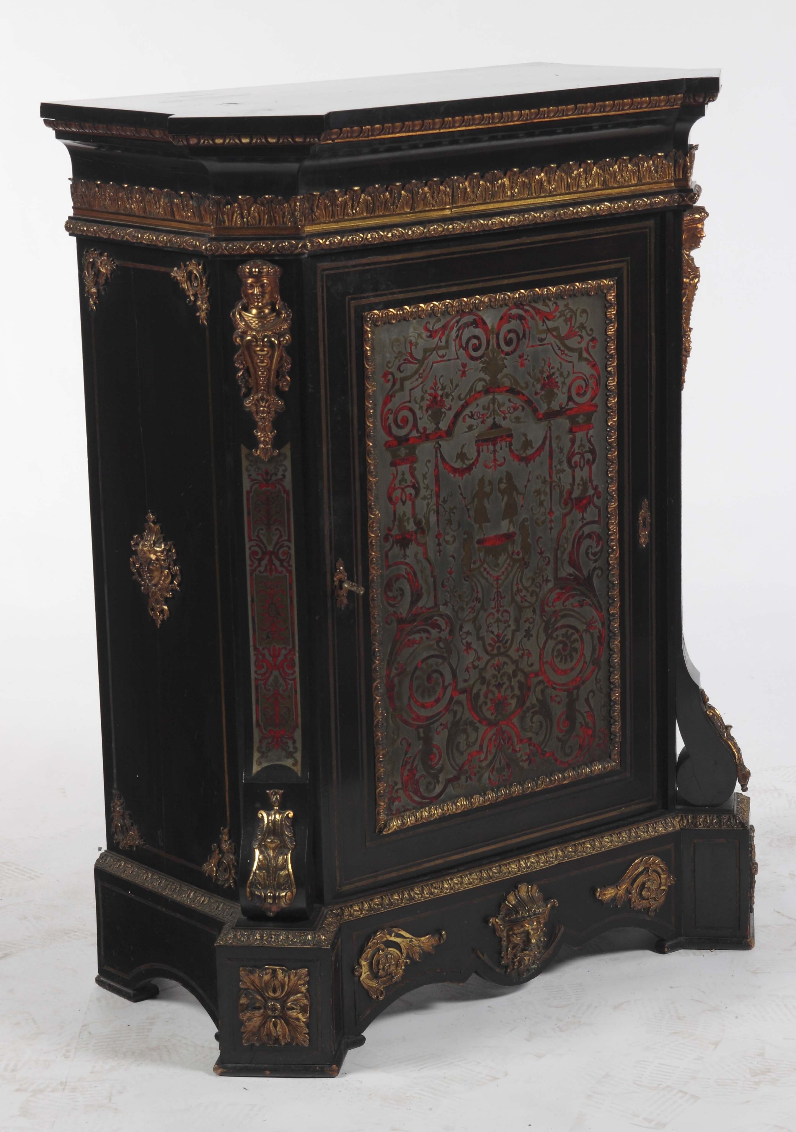 A Napoleon III Boulle marquetry and gilt metal mounted side cabinet, circa 1860