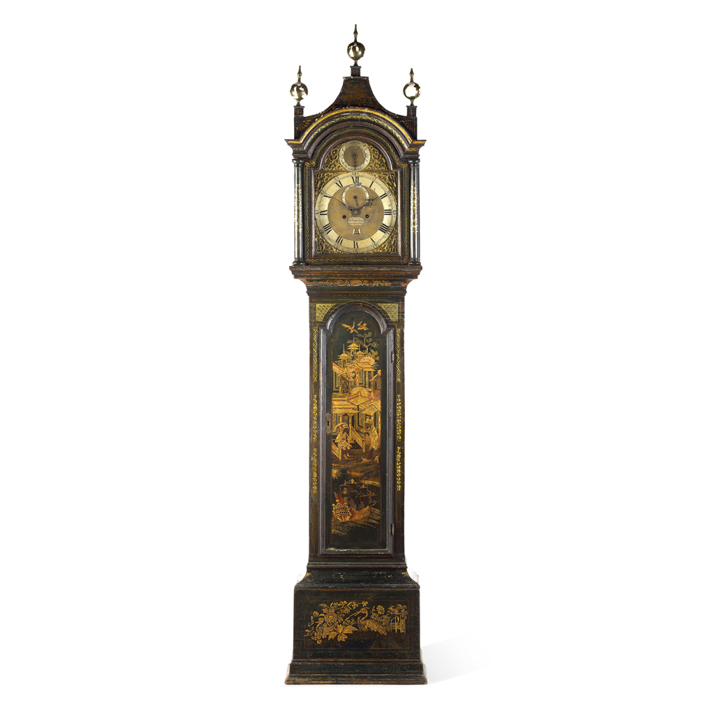 GEORGE III GREEN JAPANNED LONGCASE CLOCK, RICHARD STONEHOUSE, WHITBY