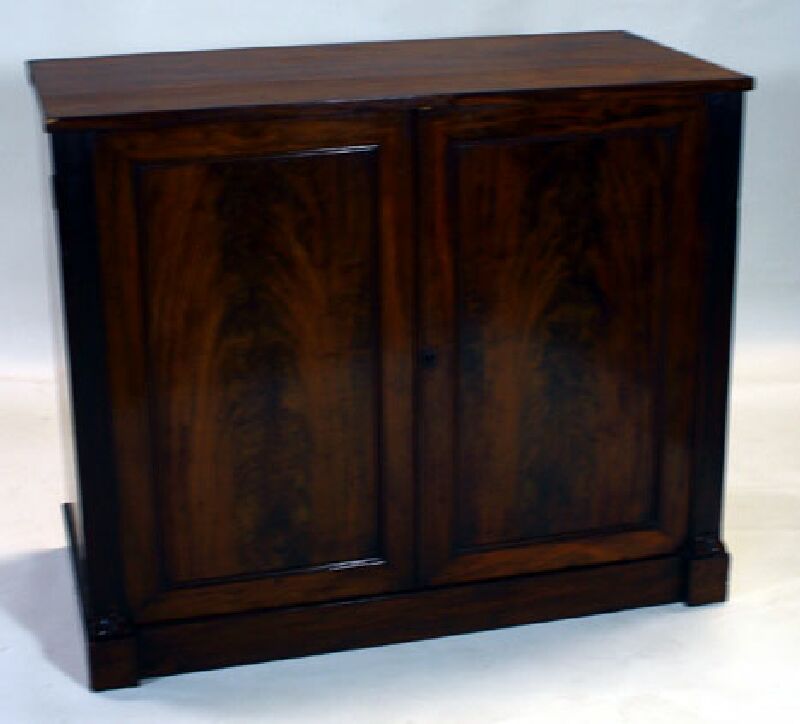 A 19th century feathered mahogany folio cabinet