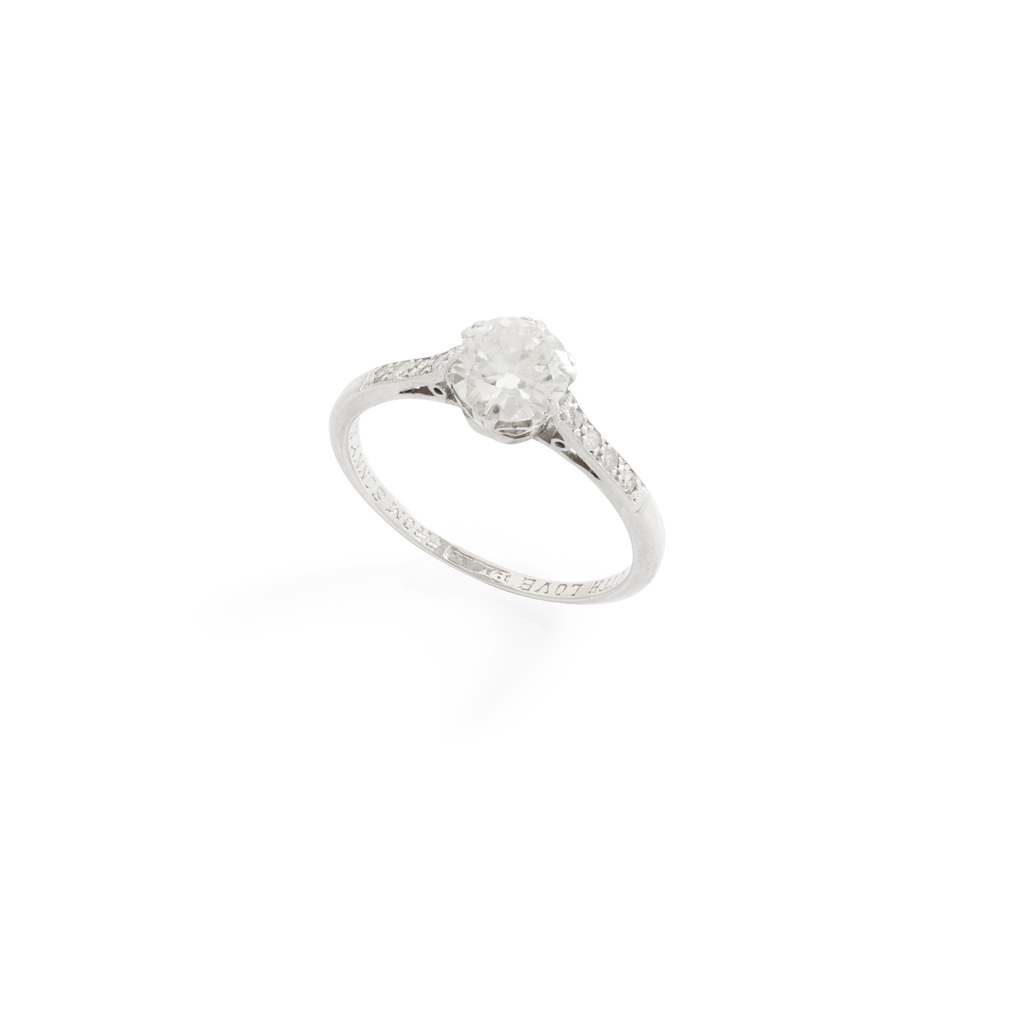 A diamond single-stone ring