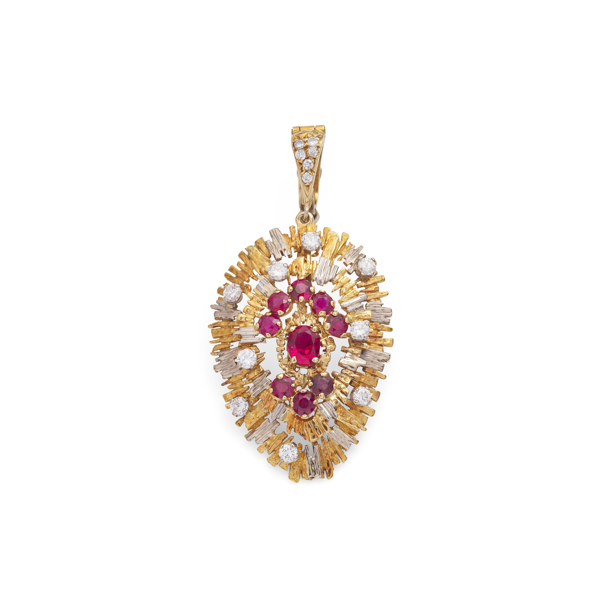 Charles de Temple: A ruby and diamond pendant, 1982