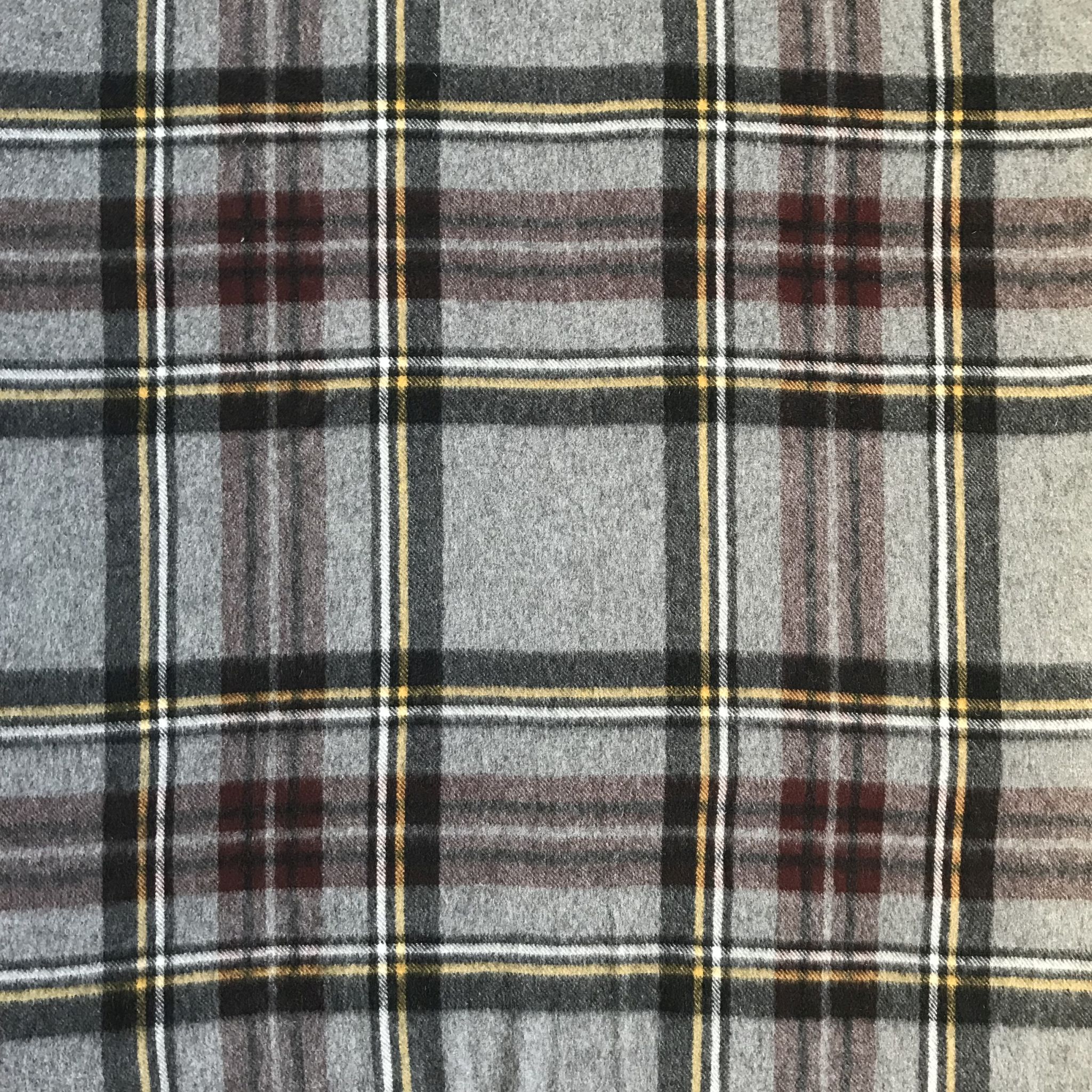 PRINGLE OF SCOTLAND GREY STEWART TARTAN CASHMERE STOLE