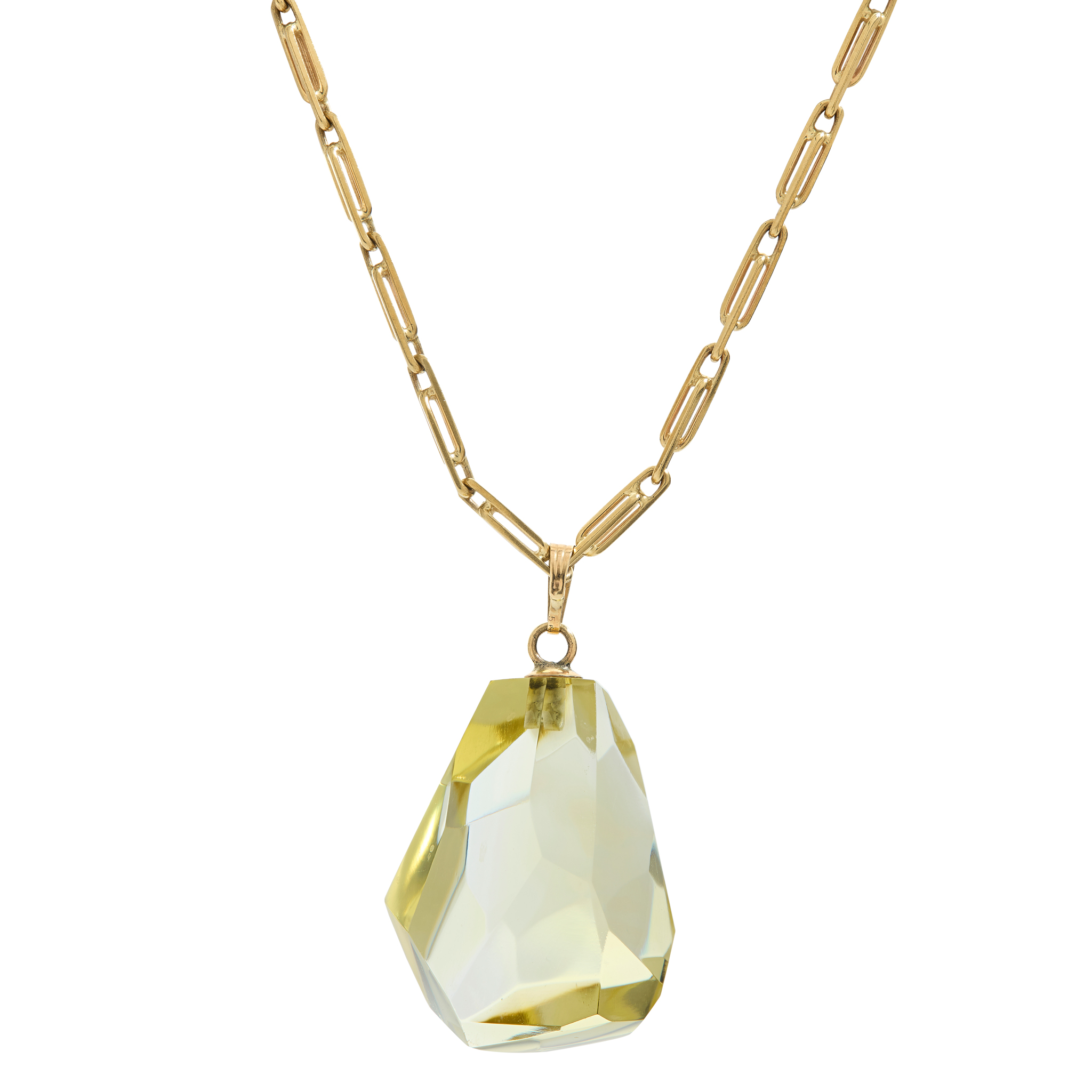 A citrine pendant necklace