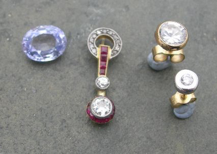 A ruby and diamond set pendant