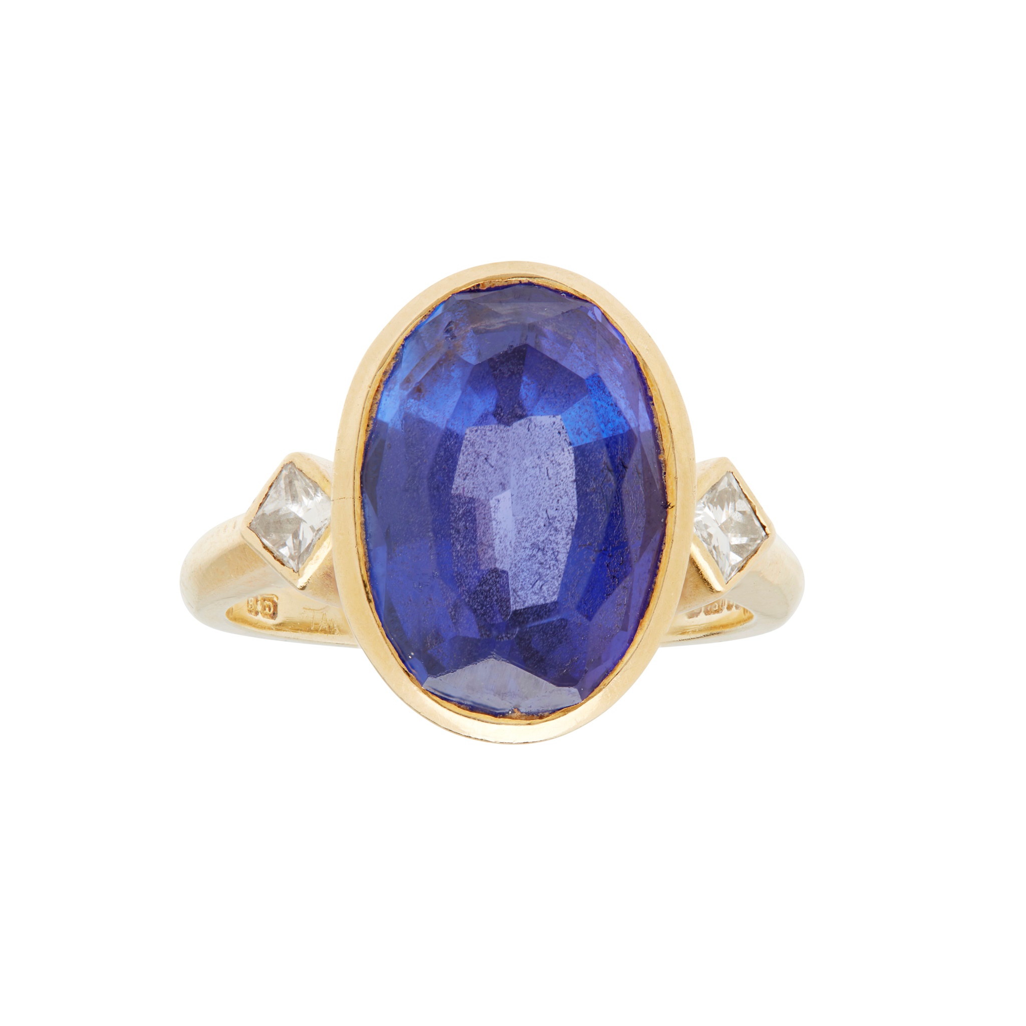 A Tanzanite and diamond set ring, Boodle & Dunthorne