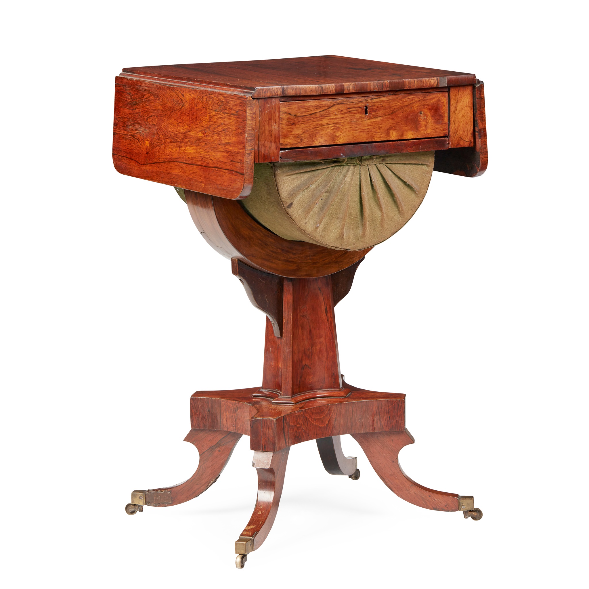 REGENCY ROSEWOOD DROP-LEAF WORK TABLE