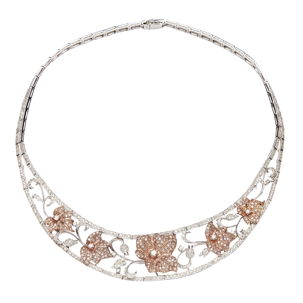 A modern diamond set necklace