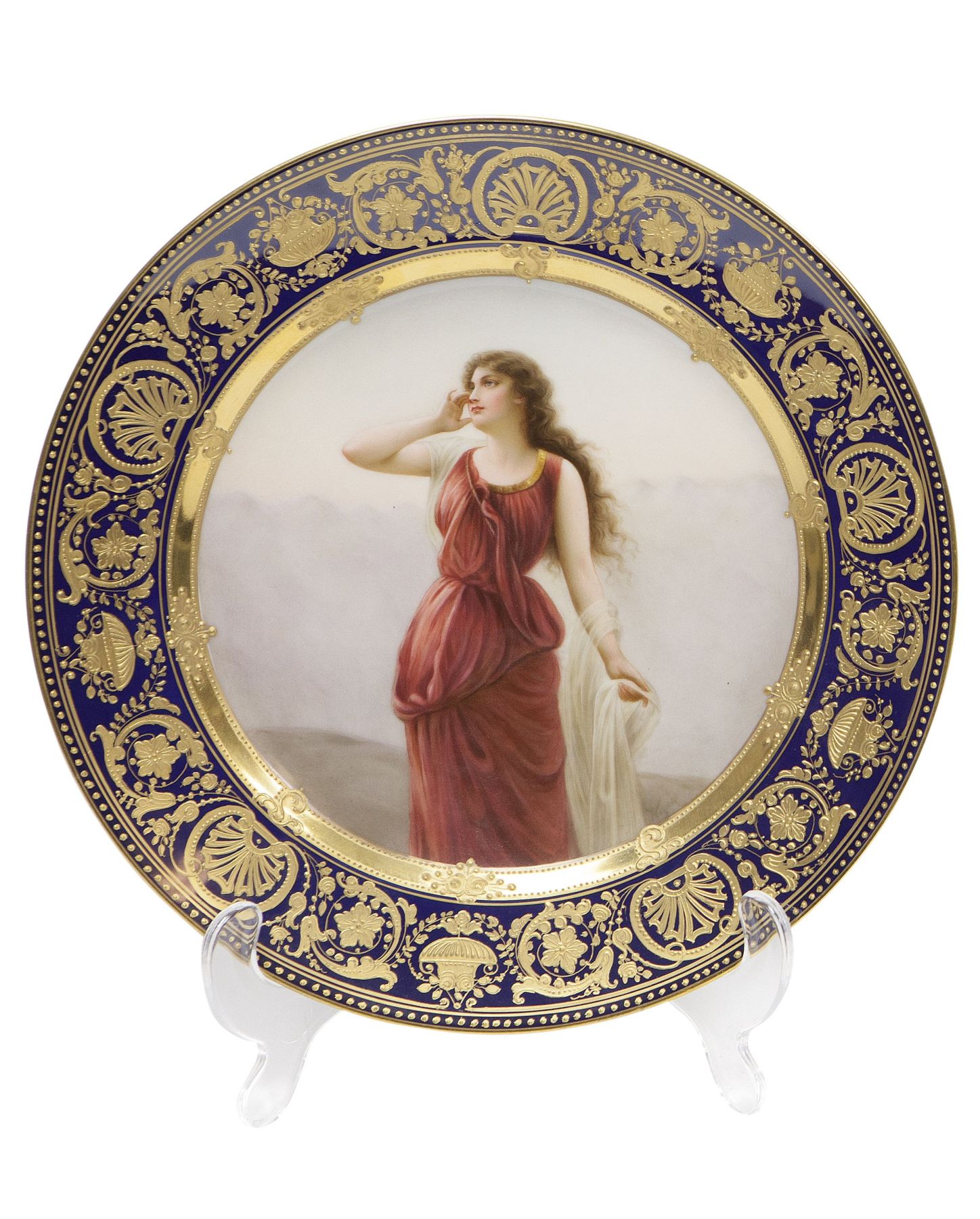 AUSTRIAN PORCELAIN CABINET PLATE DEPICTING ECHO