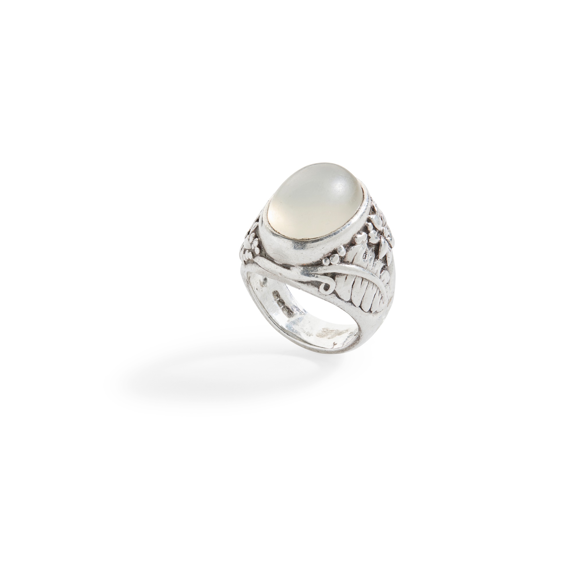 SILVER AND MOONSTONE RING, FROM THE PRIVATE COLLECTION OF DAME JACQUELINE WILSON