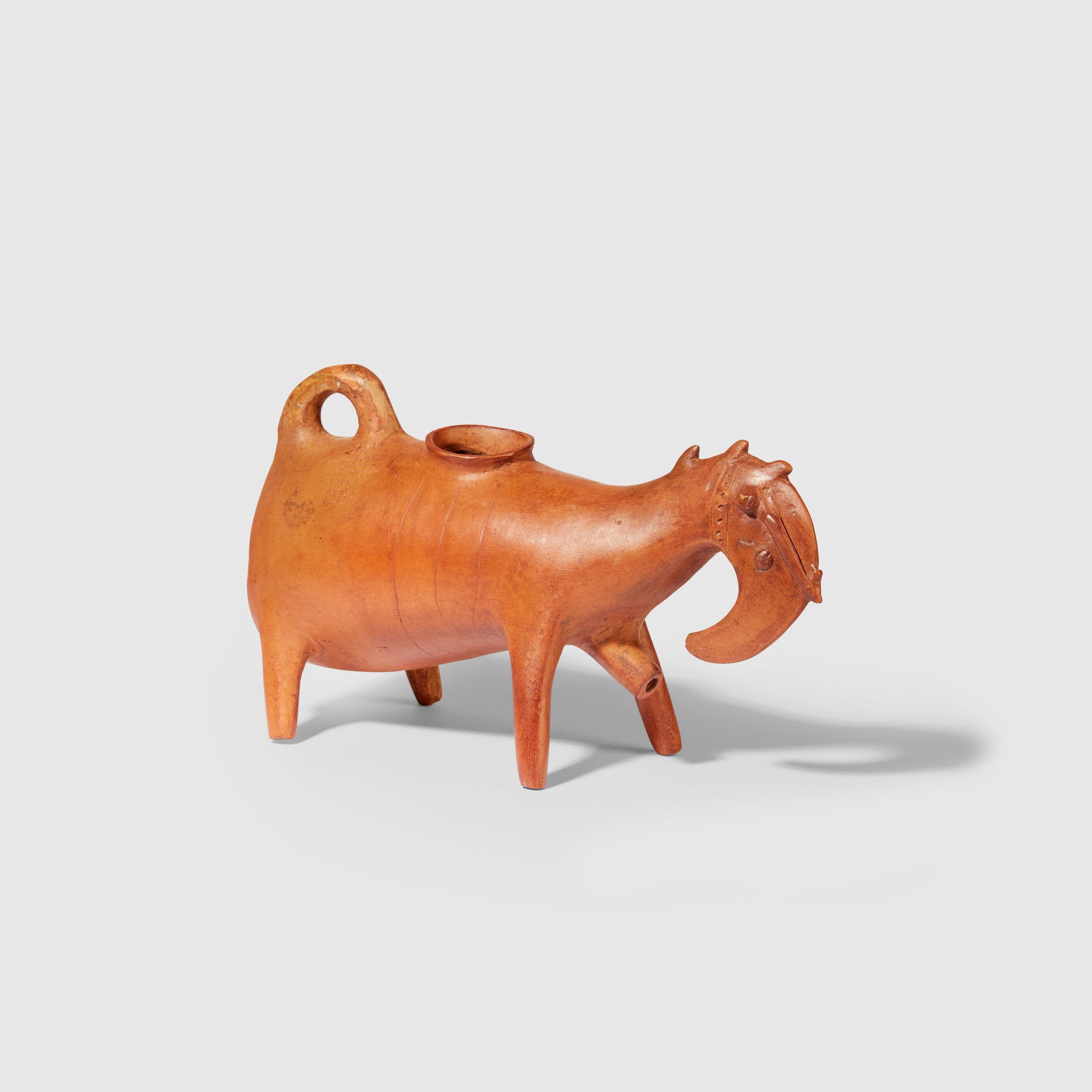 ZOOMORPHIC TERRACOTTA RHYTON