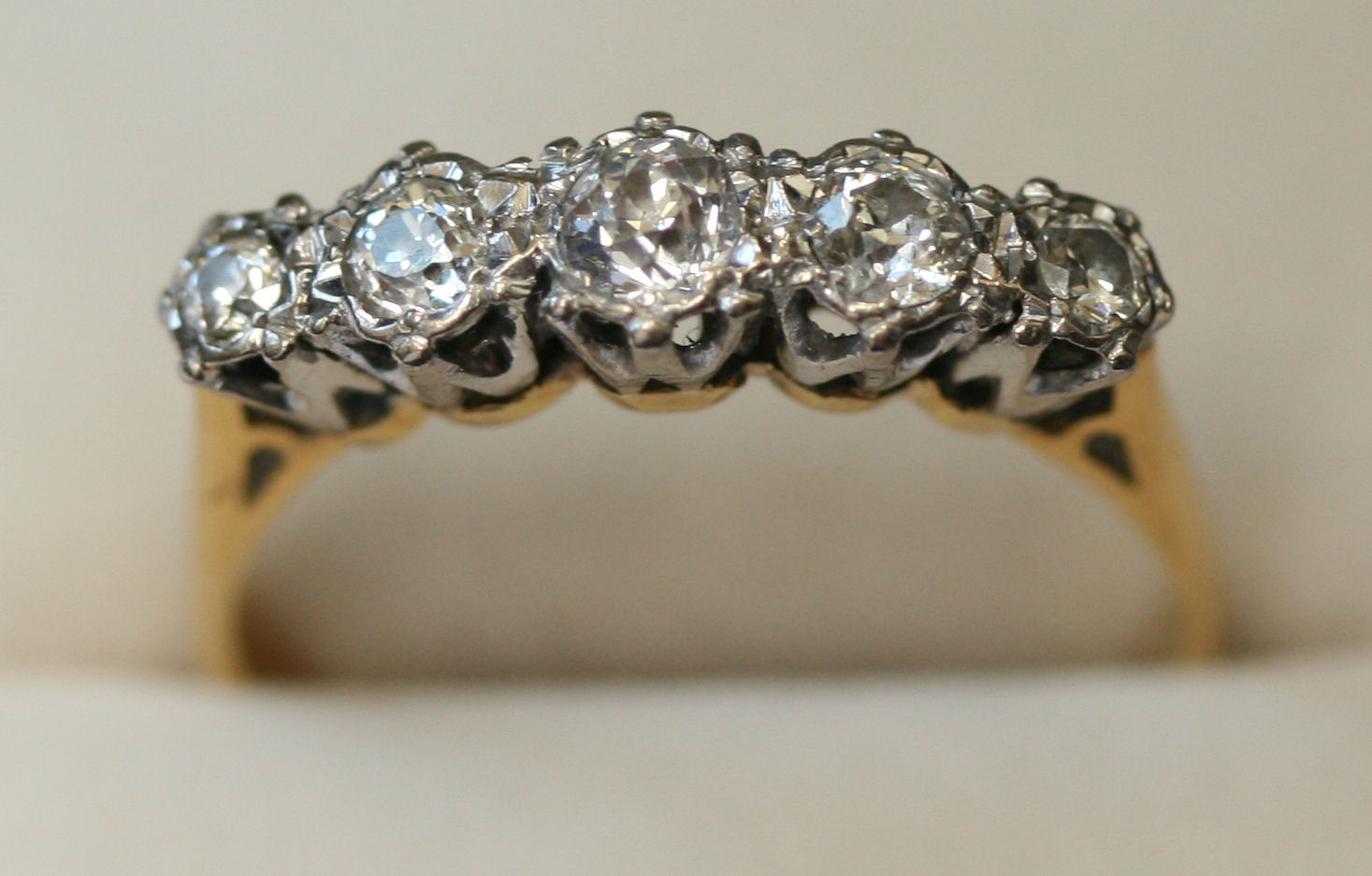 A five stone diamond ring